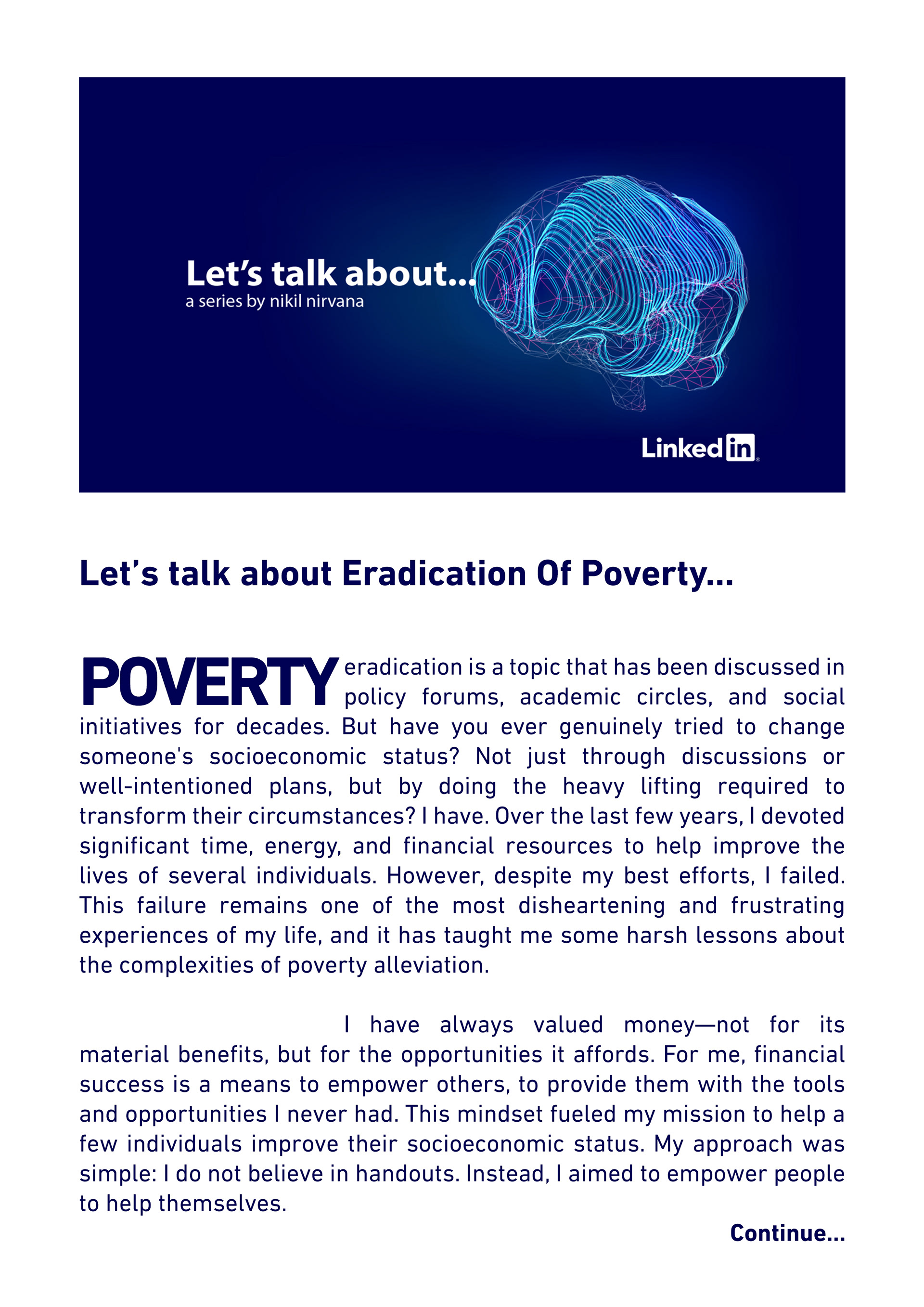 Let's talk about... - Eradication Of Poverty