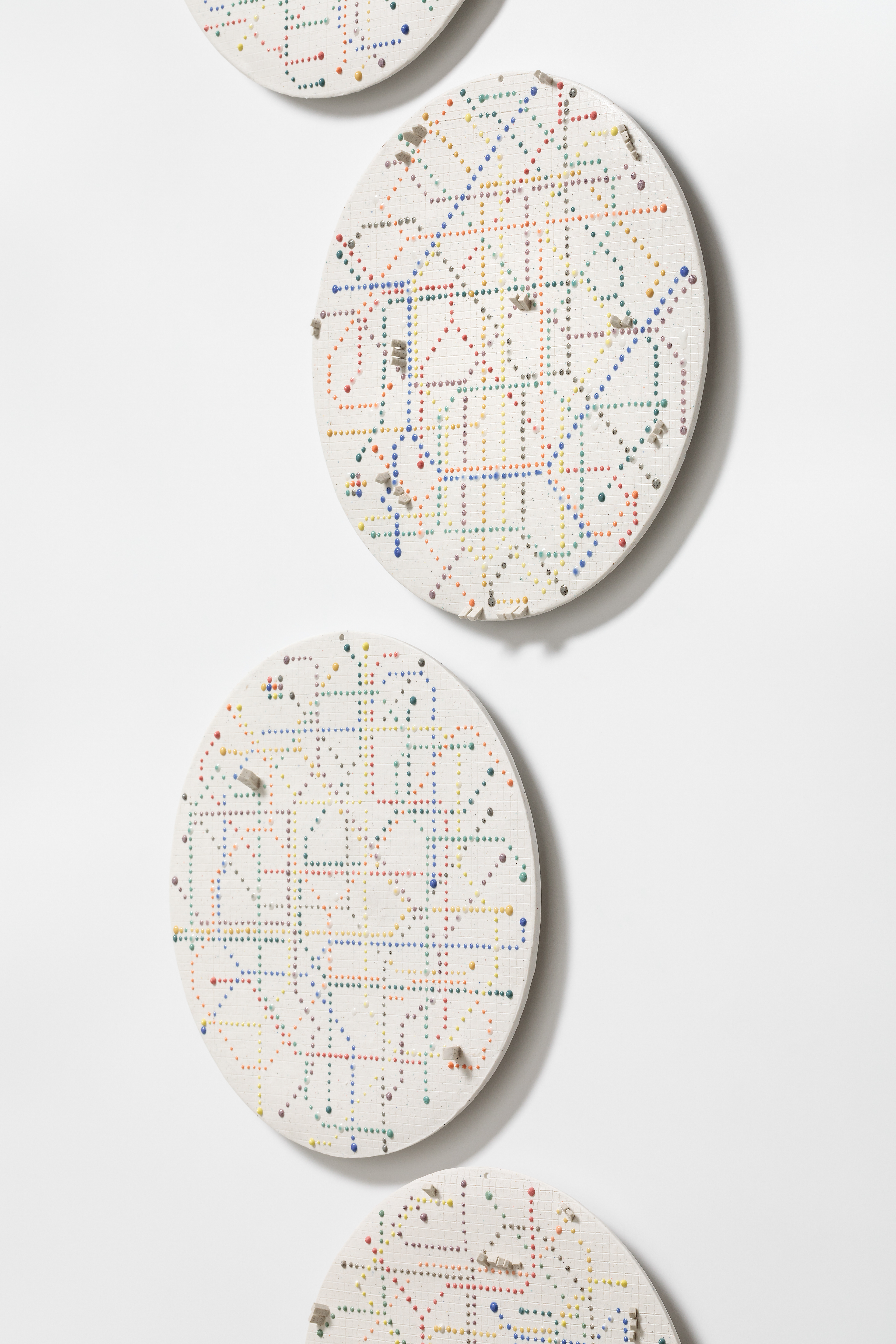 Home : Tube Map, 2018, paperclay, slip, 1250℃ firing, each 29×29 (cm)