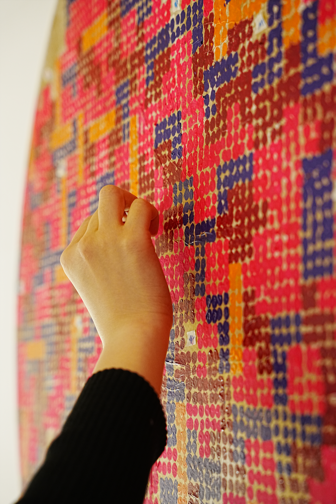 Tetris, Shanghai 2024, acrylic on Xuan paper, 80×80(cm)