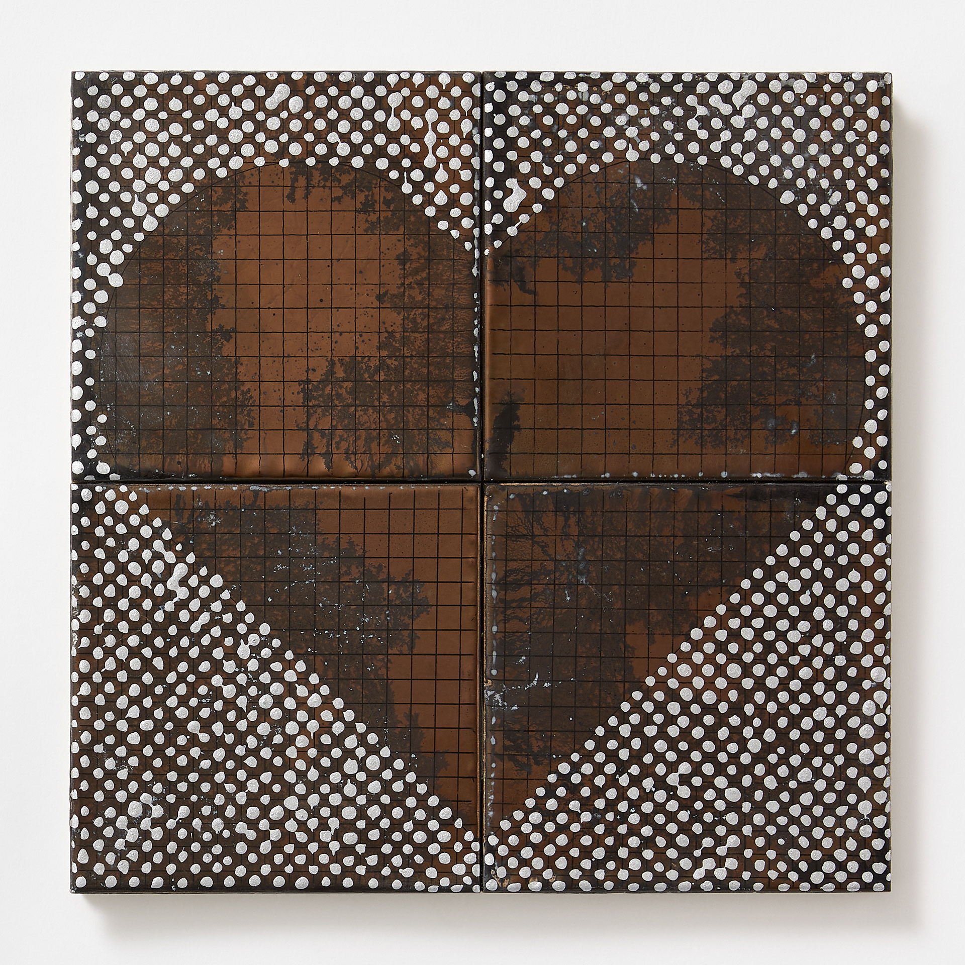 BVG Hyehyeon Kwon, Berlin 2021, ceramic tile, glaze, water-based marker, nail polish, 31cm x 31cm