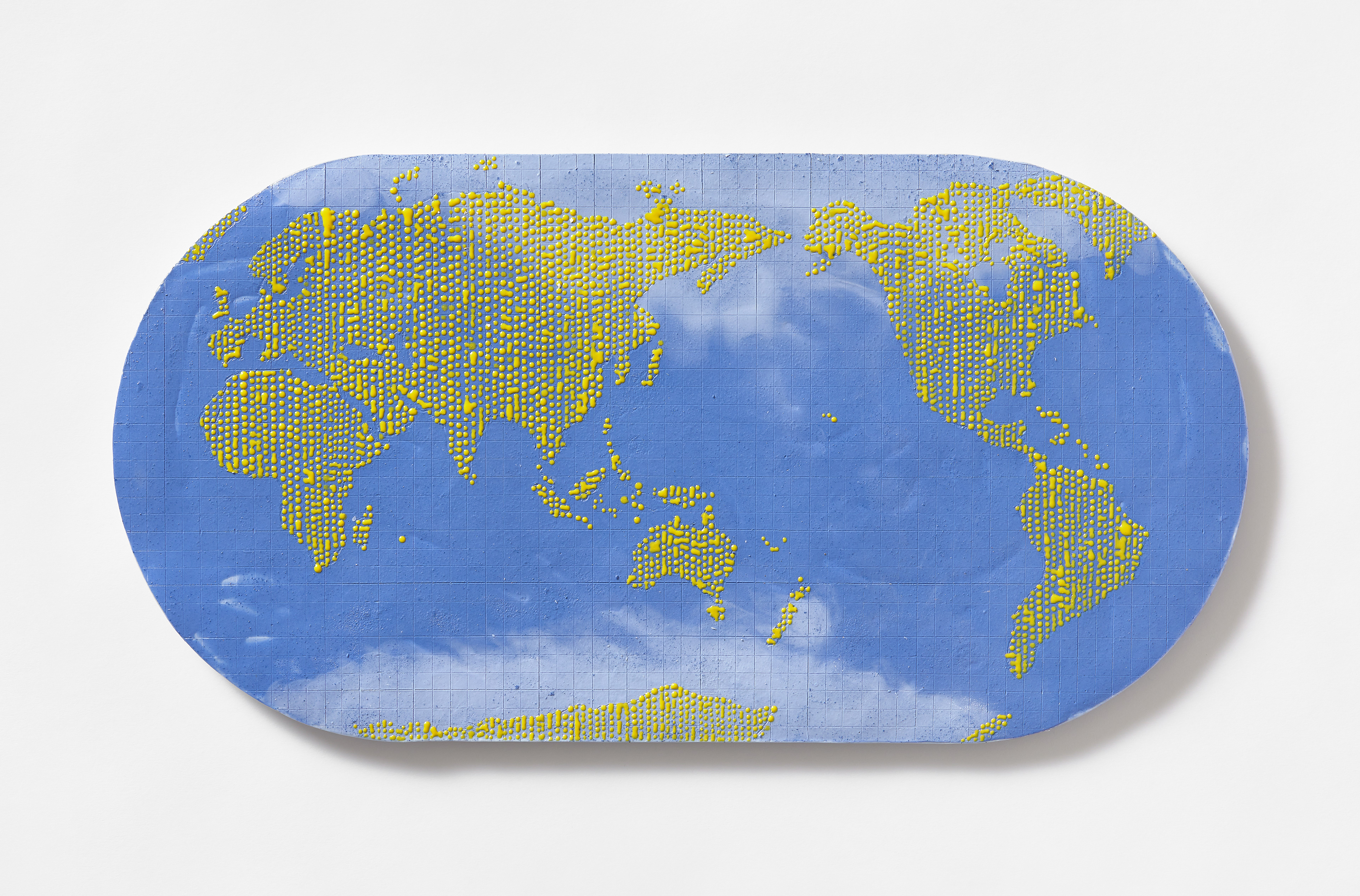 Map Projection : Sky Blue, 2020, paperclay, slip, 1250℃ firing, 57×28 (cm)