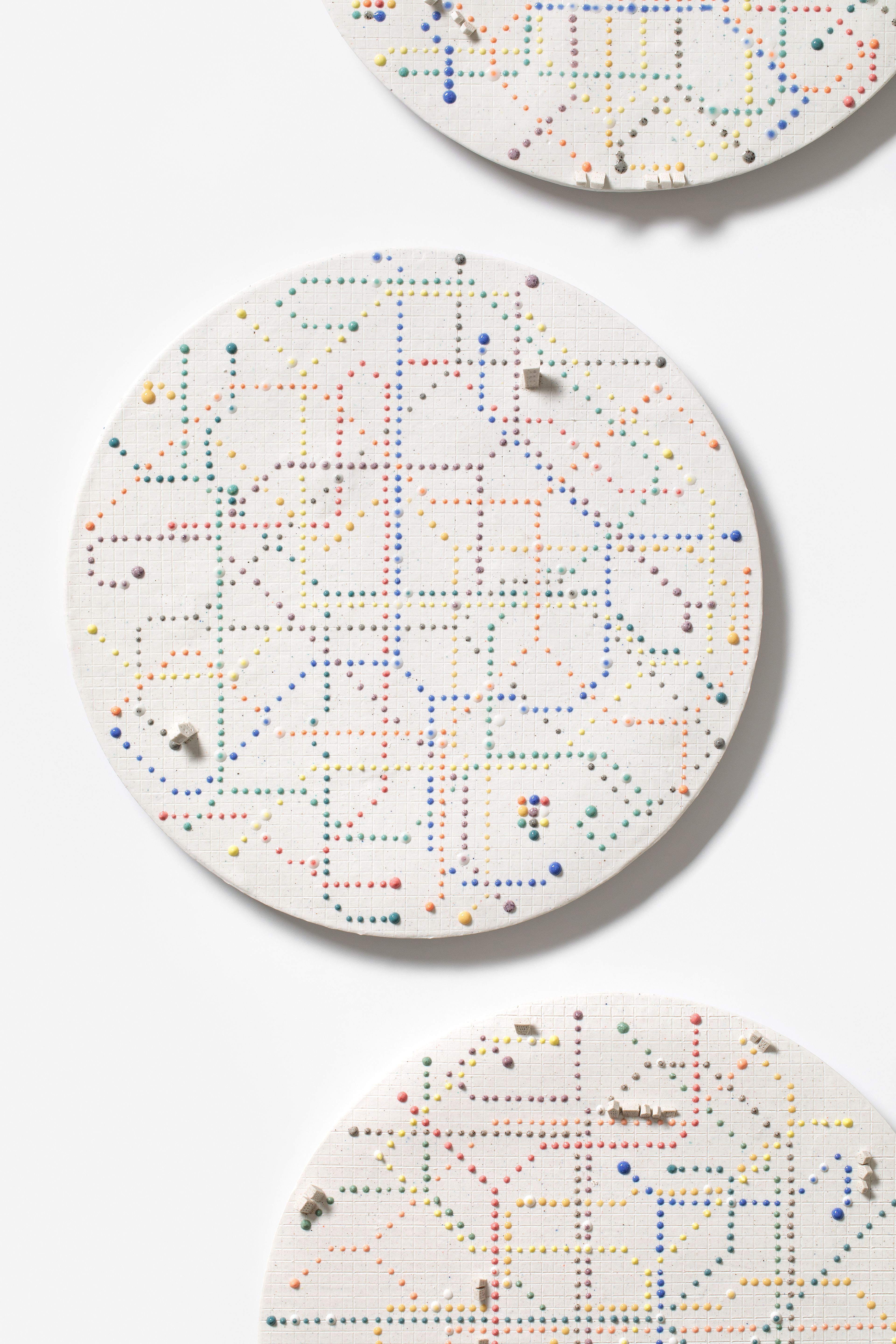 Home : Tube Map, 2018, paperclay, slip, 1250℃ firing, each 29×29 (cm)