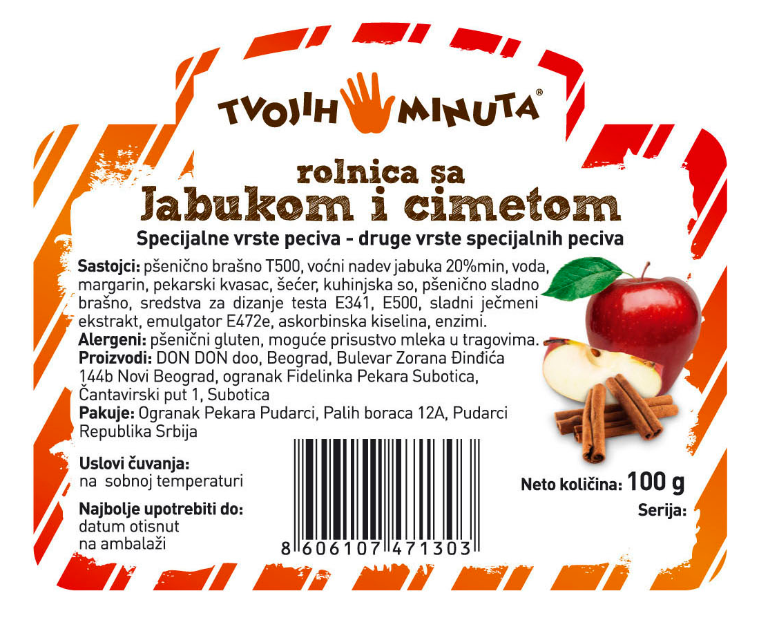 Bakery product label