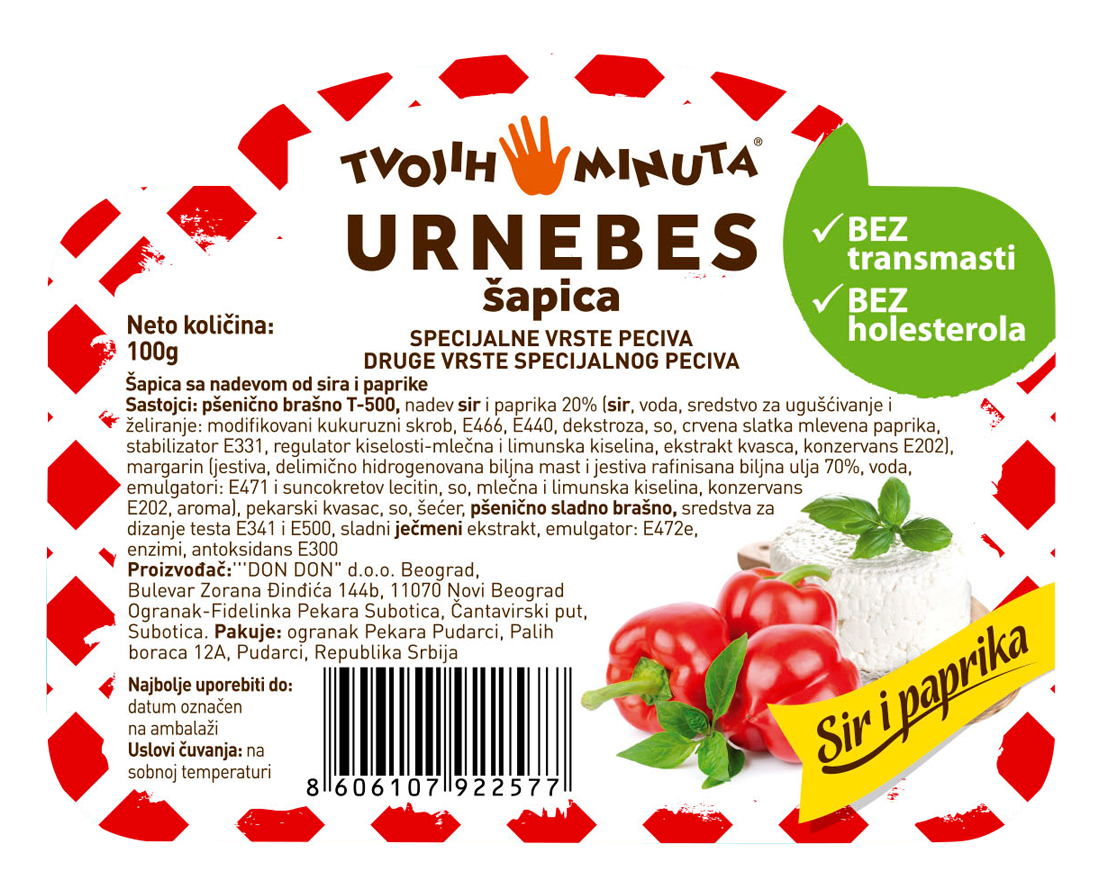 Bakery product label