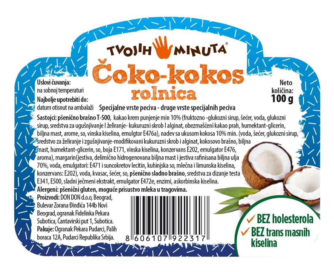 Bakery product label