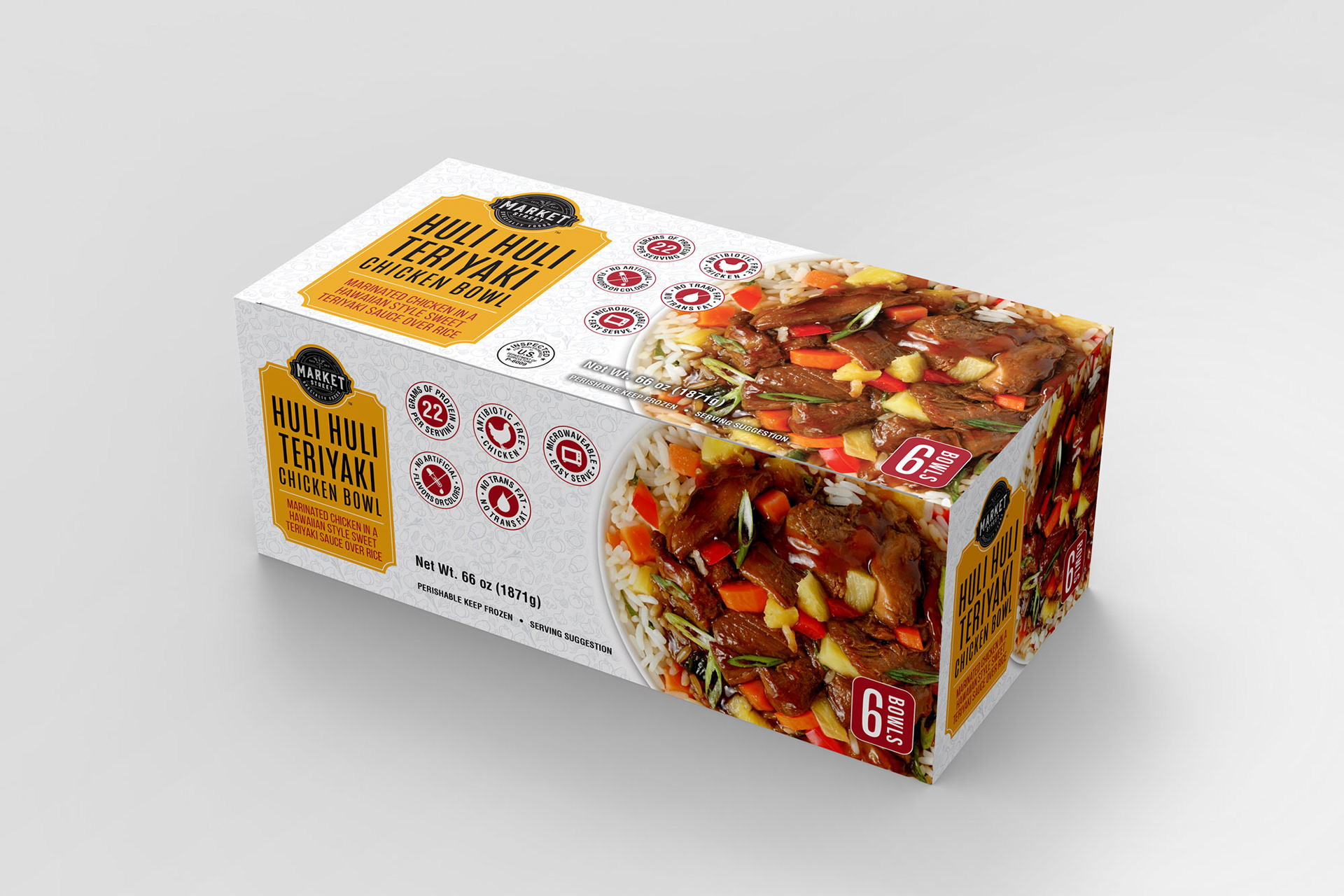 Market Street Huli Huli Teriyaki Chicken Bowl food packaging