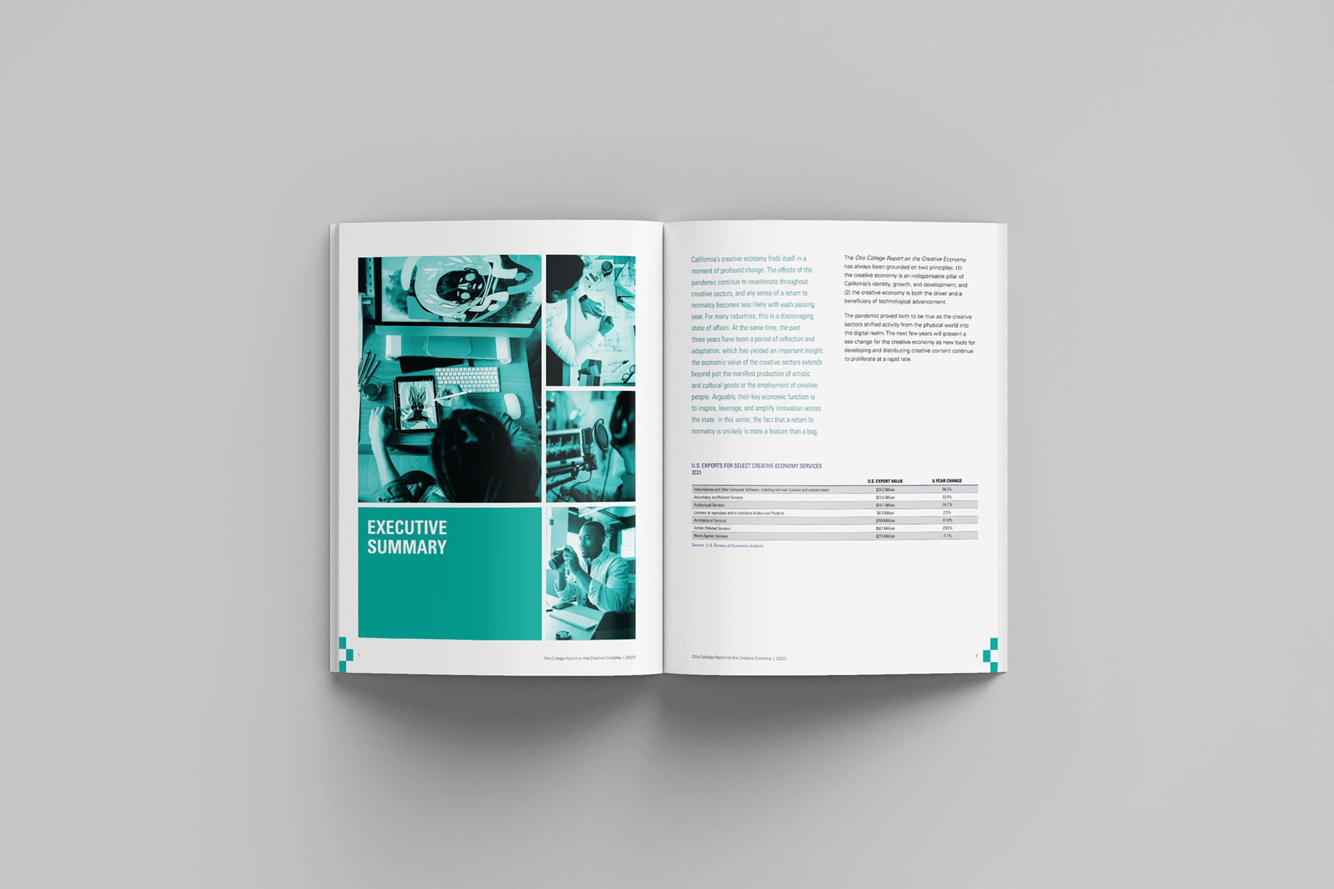 2023 Otis College Report On The Creative Economy Interior Spread
