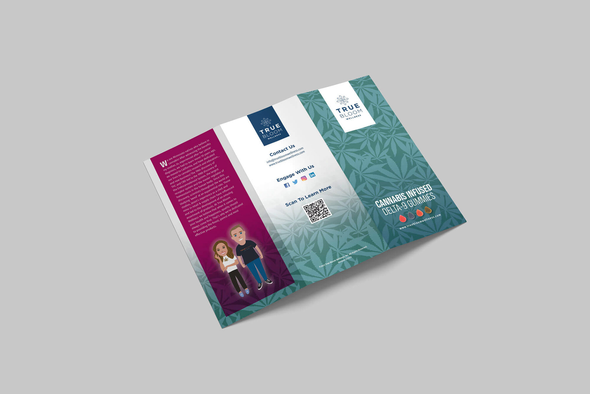 Trifold brochure flat view of outside