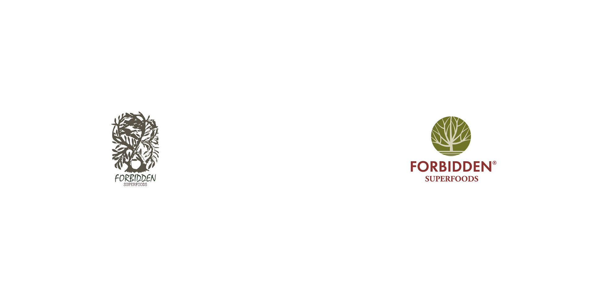 Before and after photo of the Forbidden Superfoods Logo