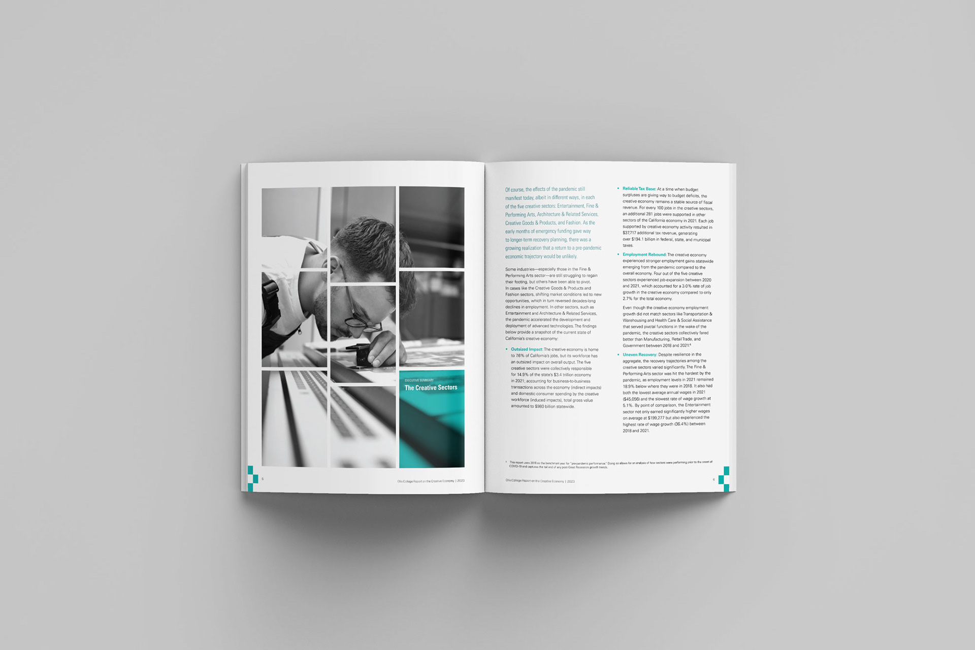 2023 Otis College Report On The Creative Economy Interior Spread