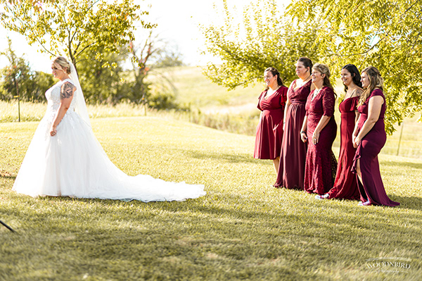 Bride with bridesmaids