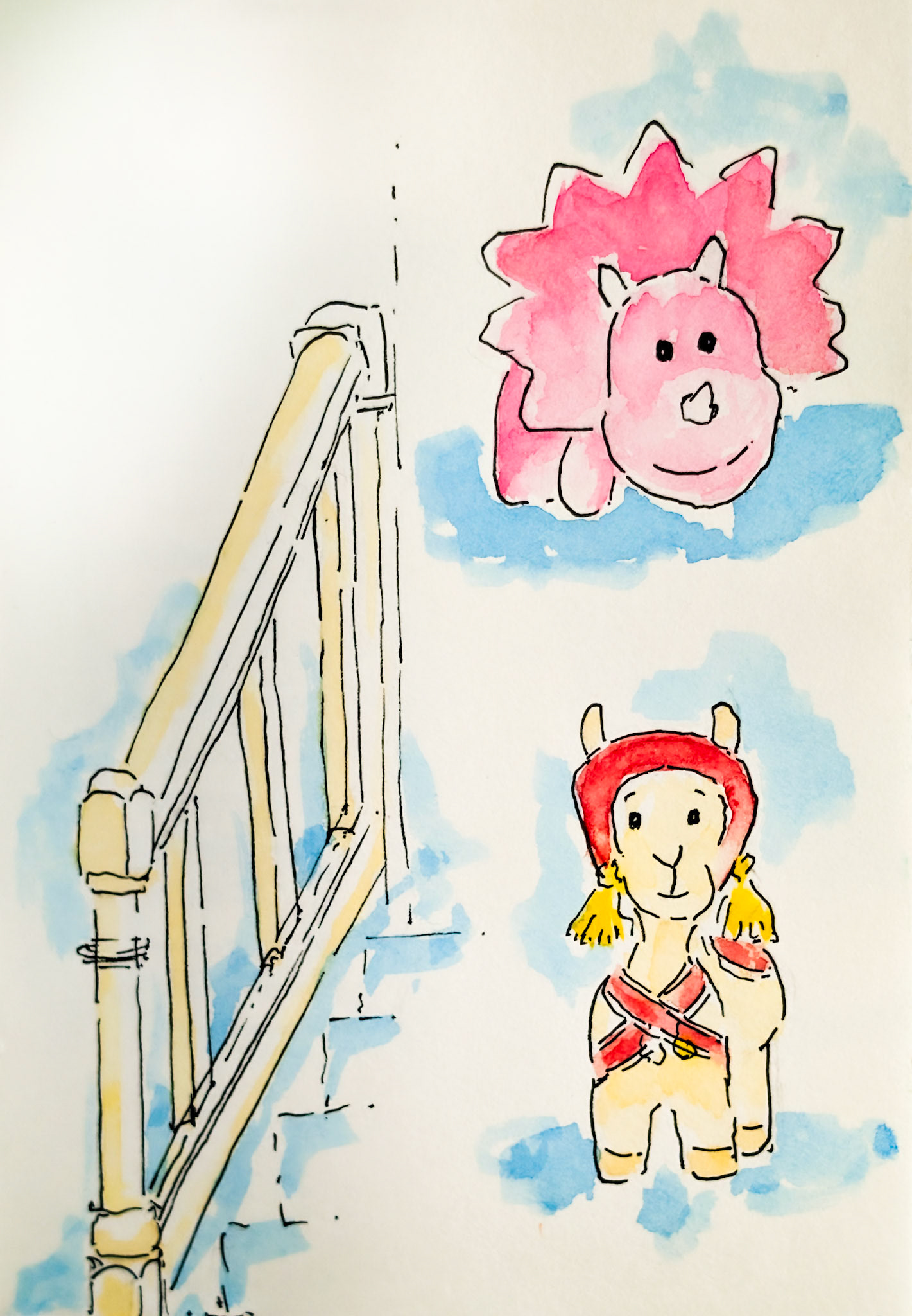 House. Peru. Marley's Toy. Stairs. Quick Plein Air Sketches