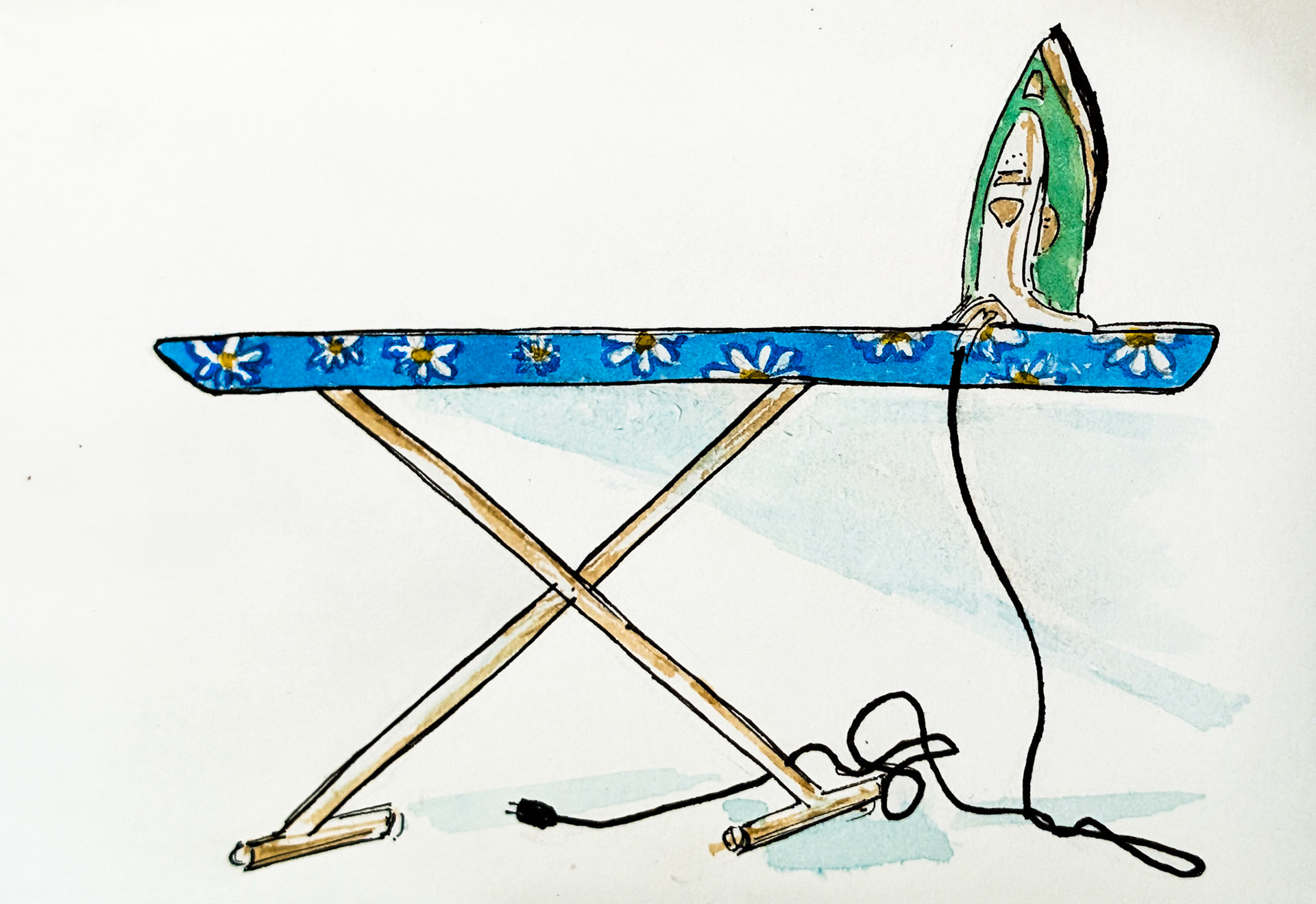 Clothes Iron. Miami - bachelorette weekend's quick plein air/ at location sketch