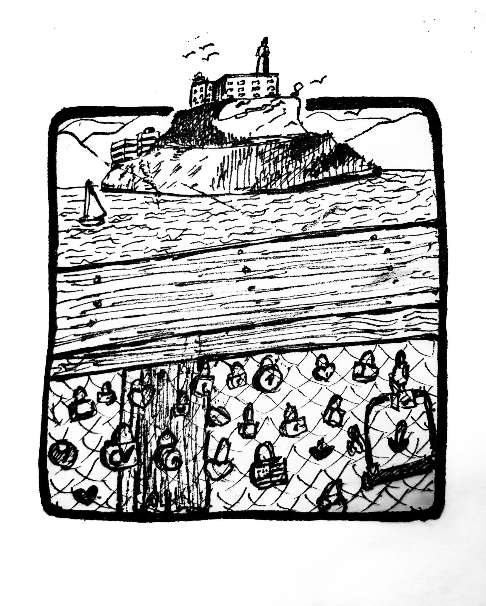 Pier 39. Alcatraz Prison. California - locks locks everywhere, freedom where are you?