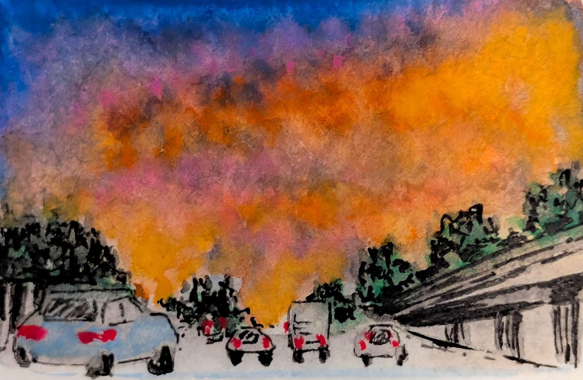 Beautiful dramatic sunset captured during one of our grocery run drives