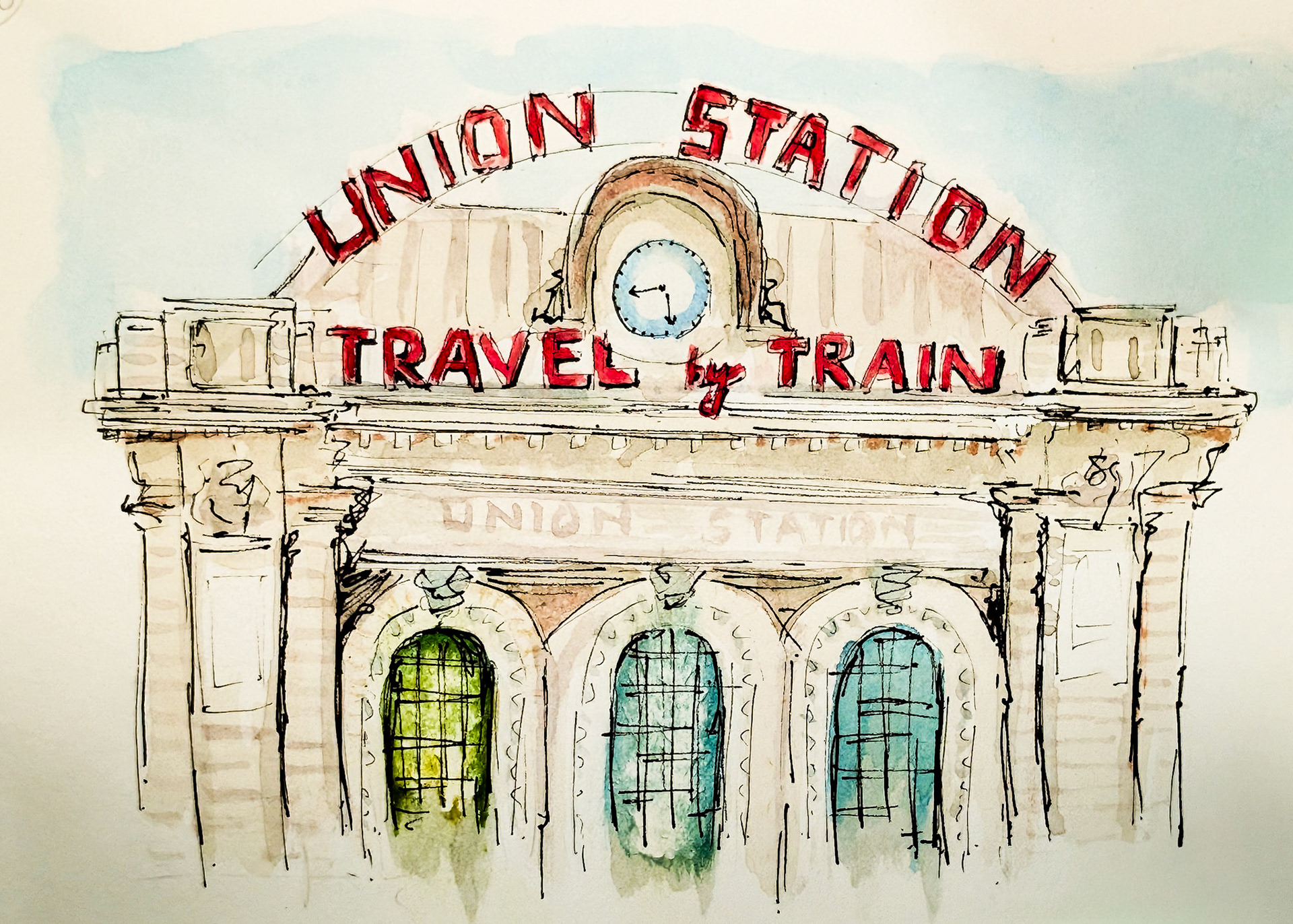 Union Station. Denver. Colorado. Plein air/ at location