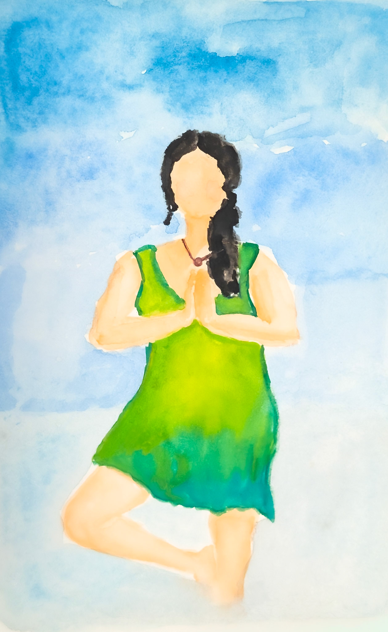 Isla Verde Beach. Puerto Rico - yogini for the camera, precious family vacation. self portrait