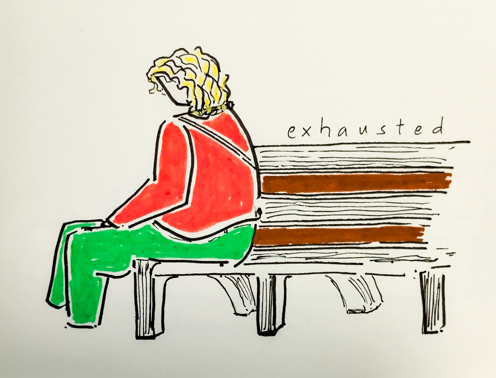 Exhausted - spotted at a national park's exit. quick at location sketch