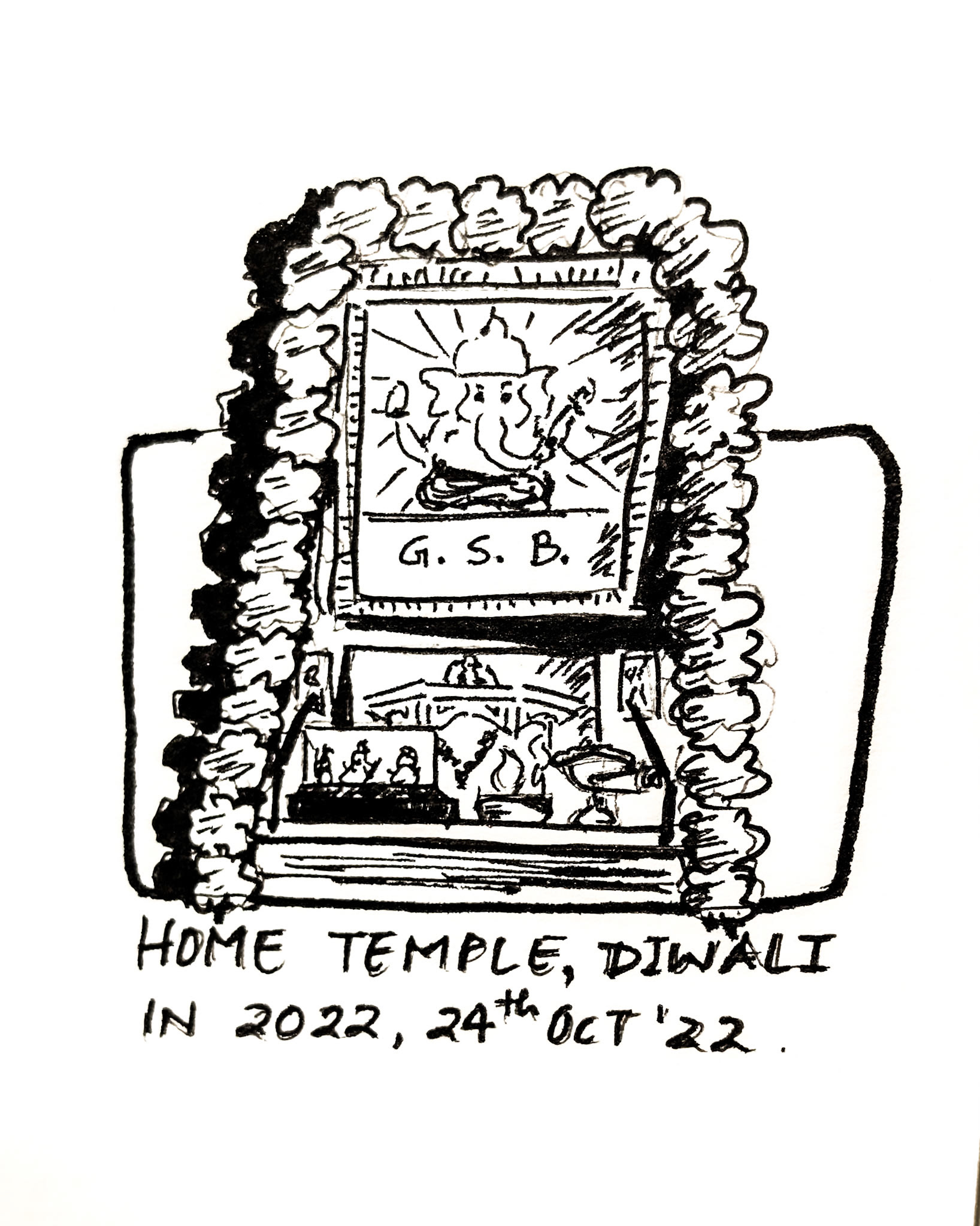 House Temple Setup - yes, I hear you. What's with the tipsy background lines?