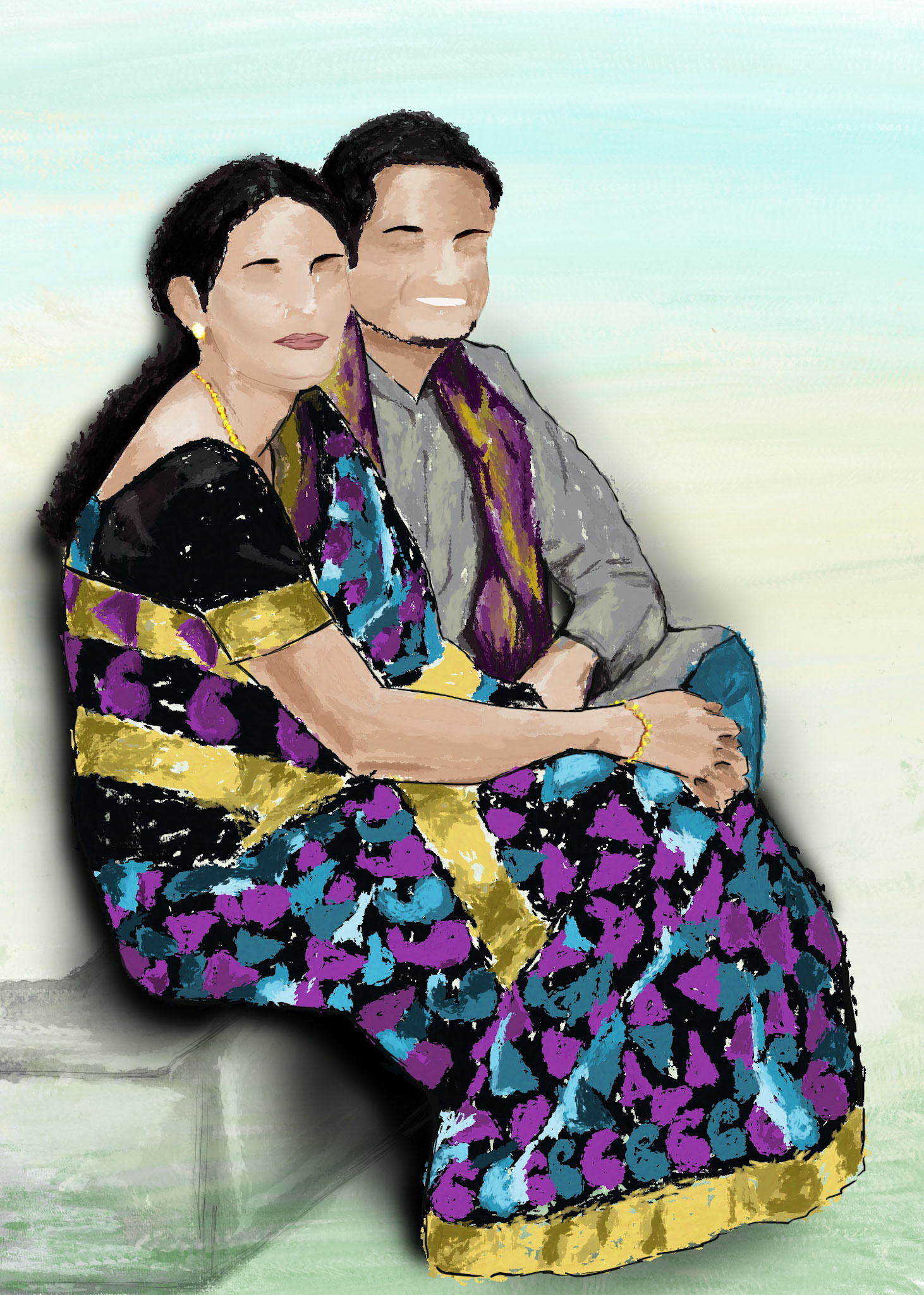 Husband. His mom - lovely humans