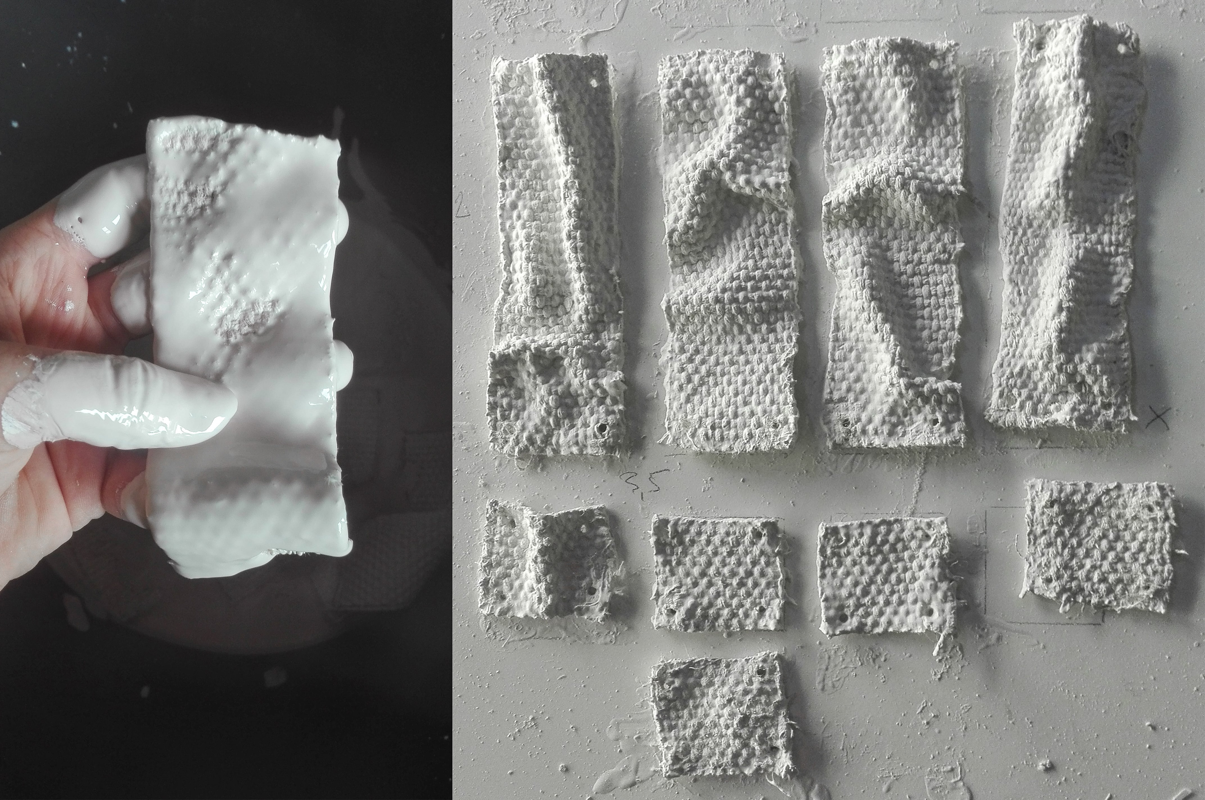 Each of the pieces was carefully dipped in the porcelain slip, dried and fired at a high temperature 1260°C.