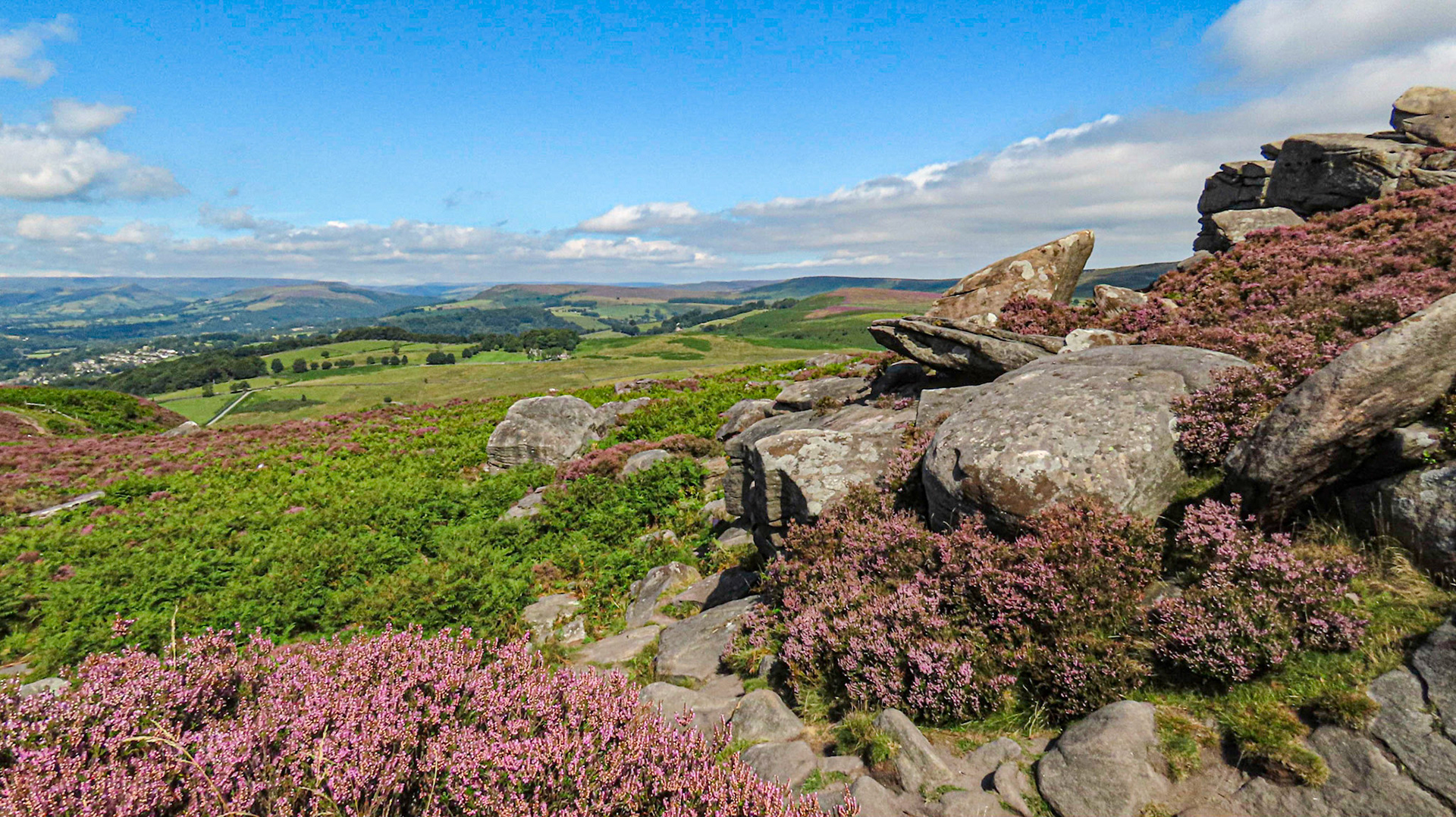 View on Hathersage from Over Owler Tor, Hathersage, Derbyshire