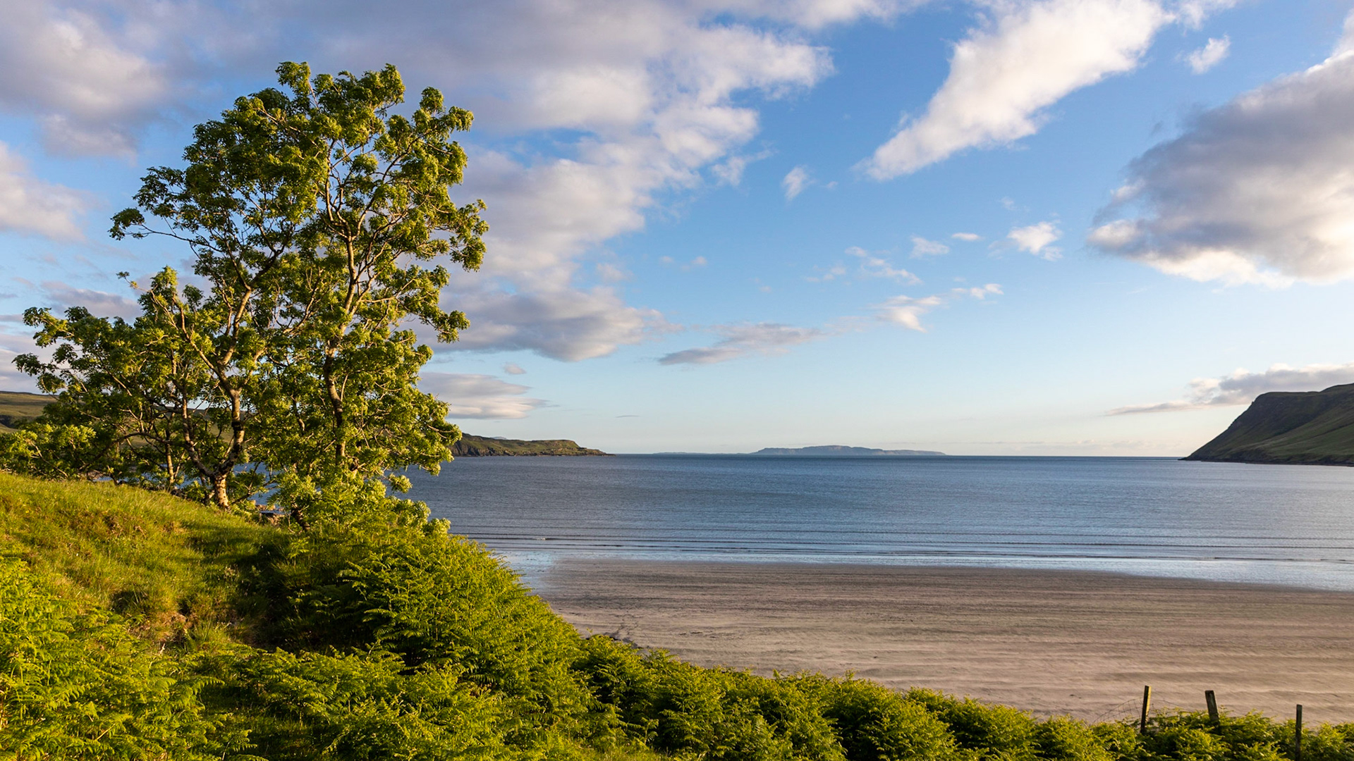 View on Loch Brittle and Isle of Canna from Glen Brittle Beach