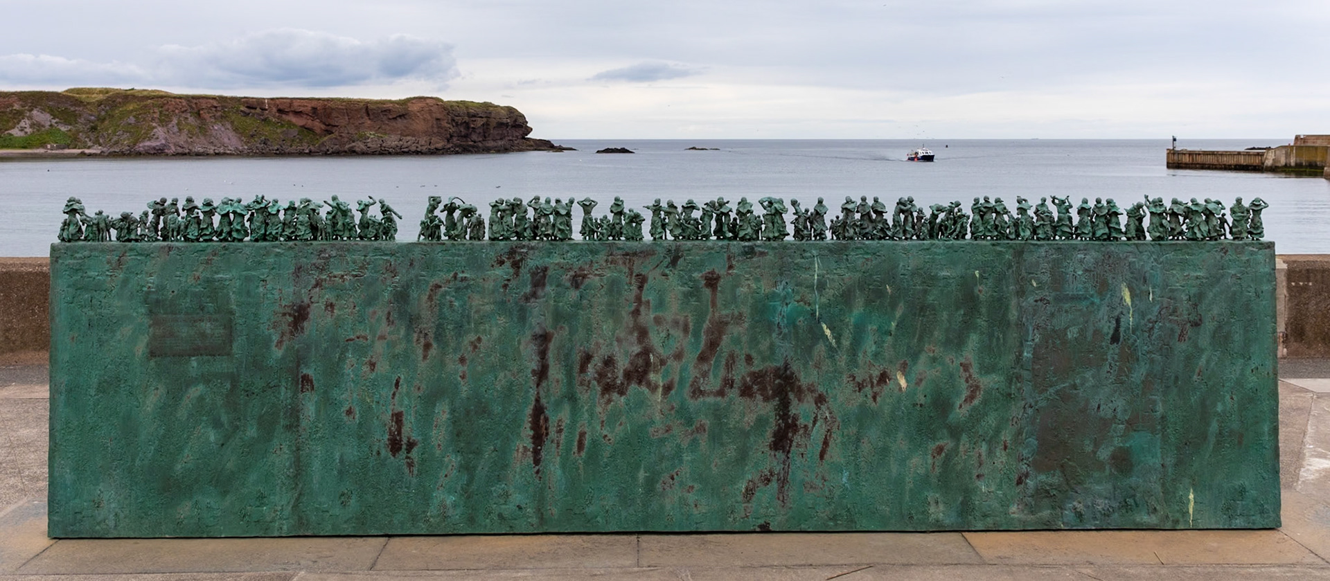 Widows and Bairns, sculpture created by Jill Watson, Eyemouth, Berwickshire
