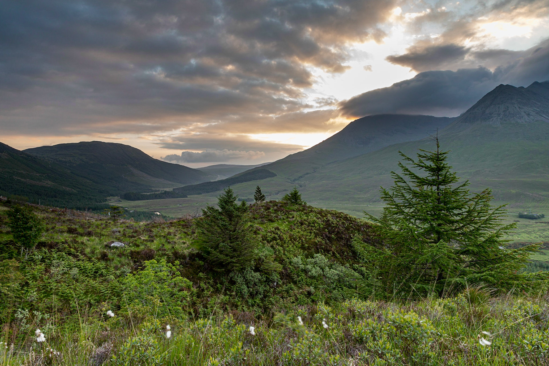ummer solstice early morning view on the Cuillin Hills from Brudhach Buaile an Tùir