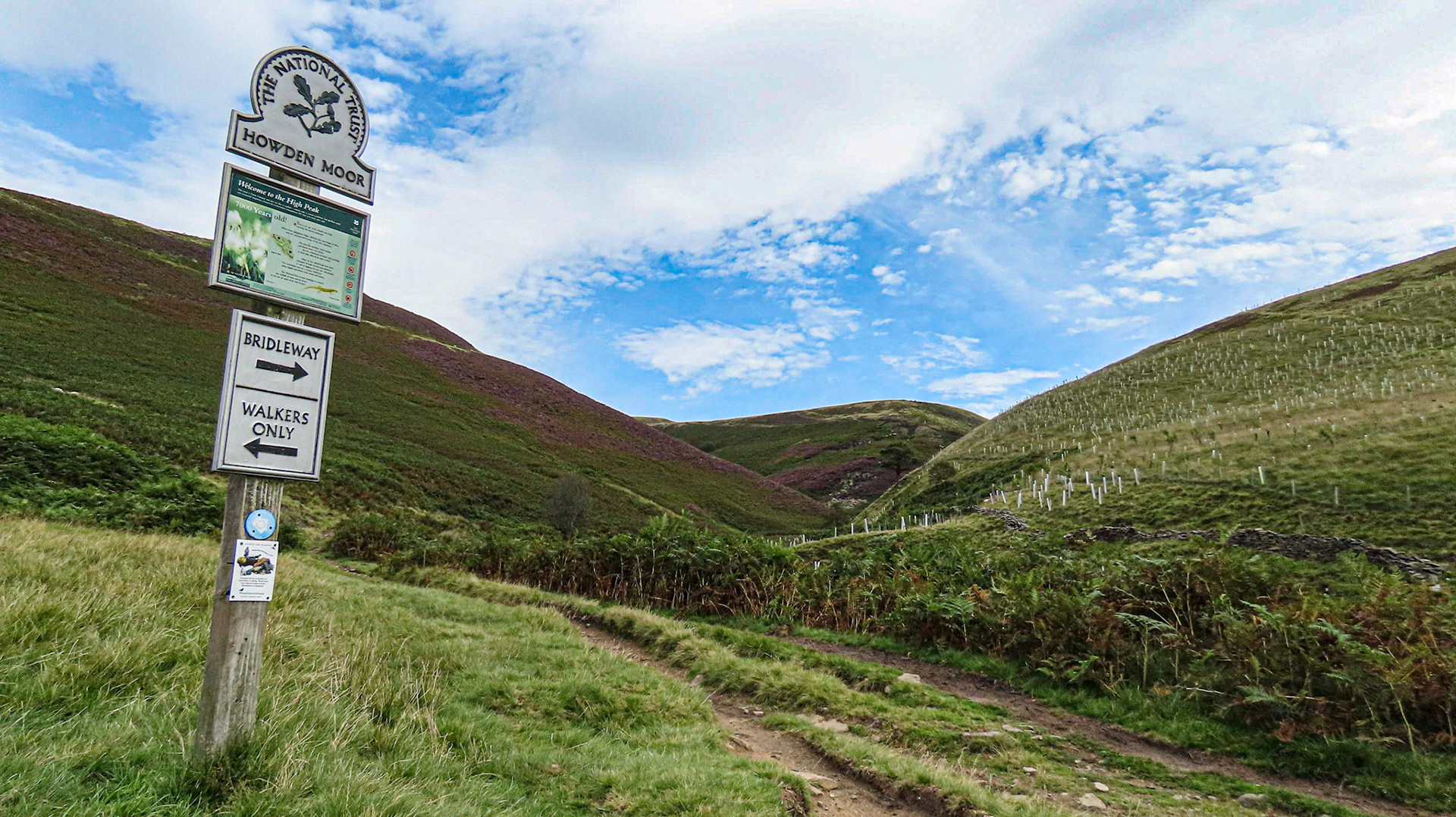 Start bridleway to Howden Moor, High Peak Estate National Trust