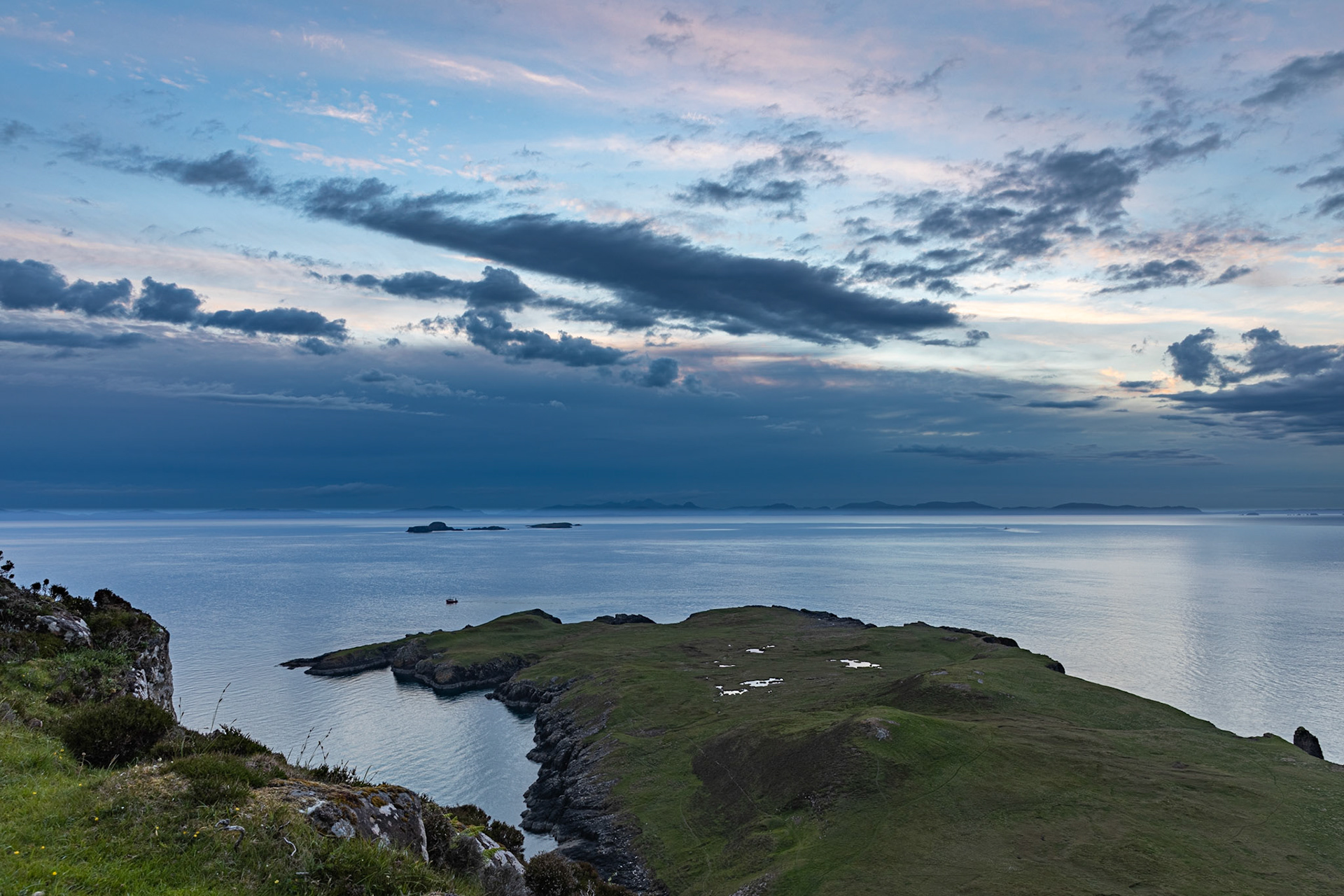 Late evening view north of Rubha Hunish, Trotternish