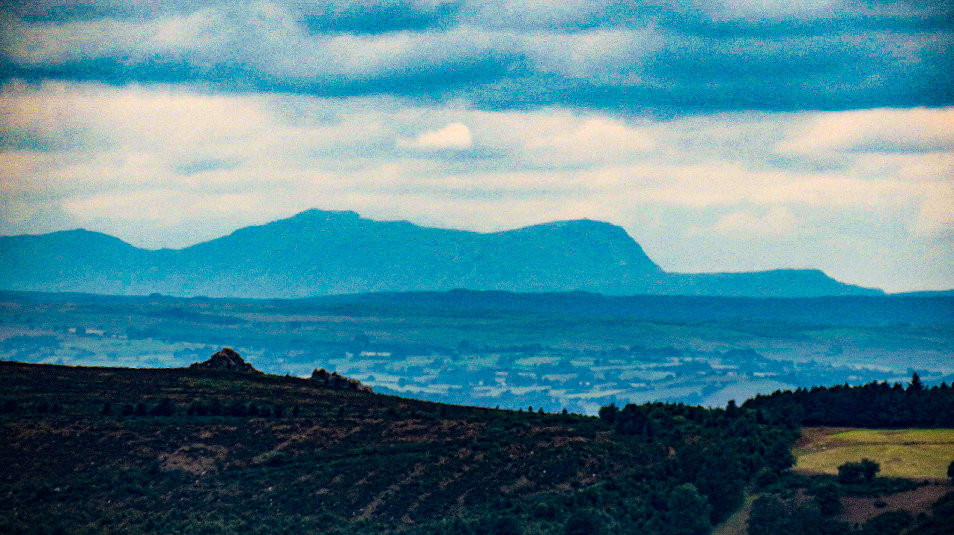 View on Cadair Idris, Wales, from Pole Bank, The Long Mynd, Shropshire