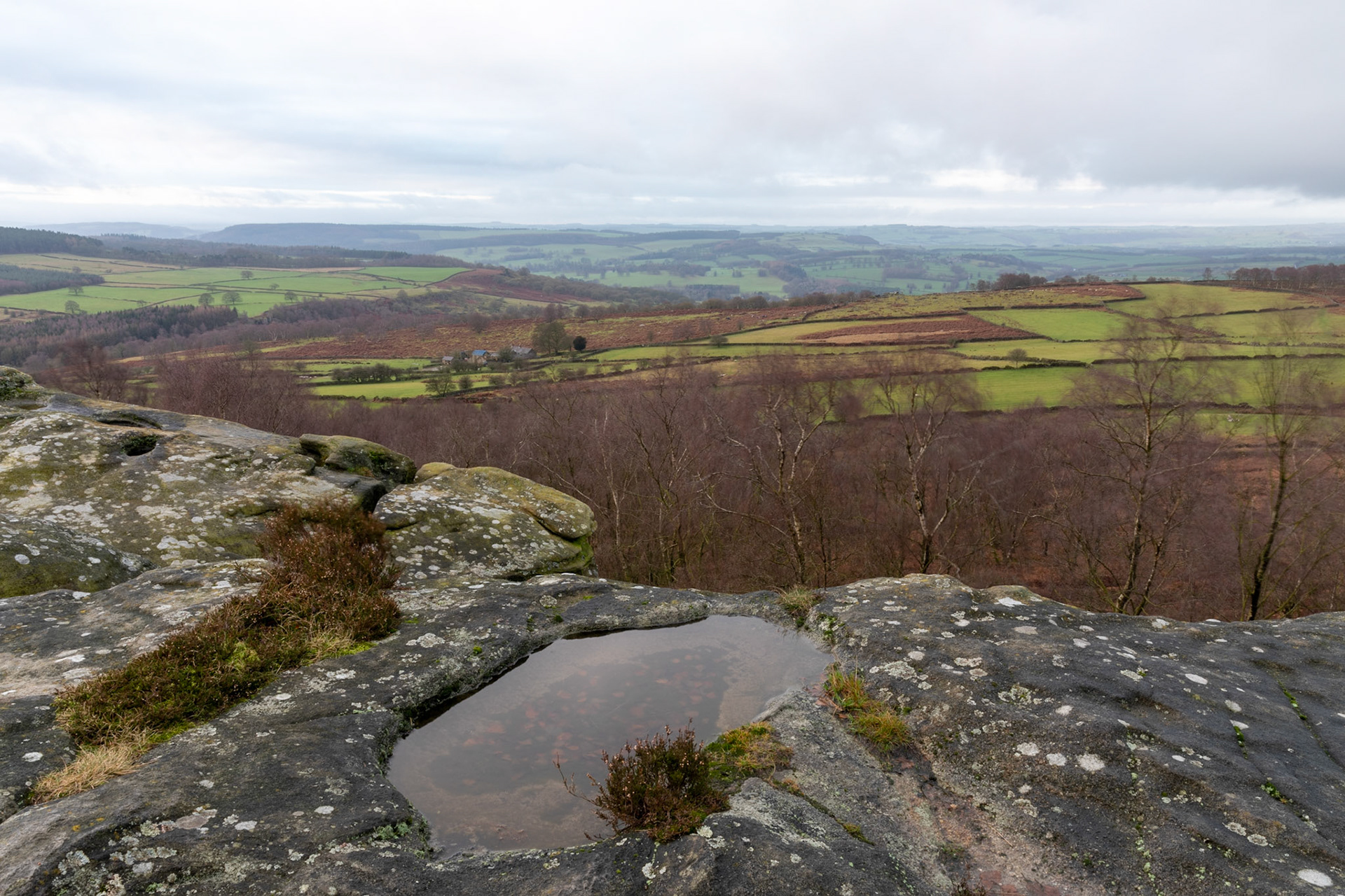 View to the west from Birchen Edge near Nelson's Monument