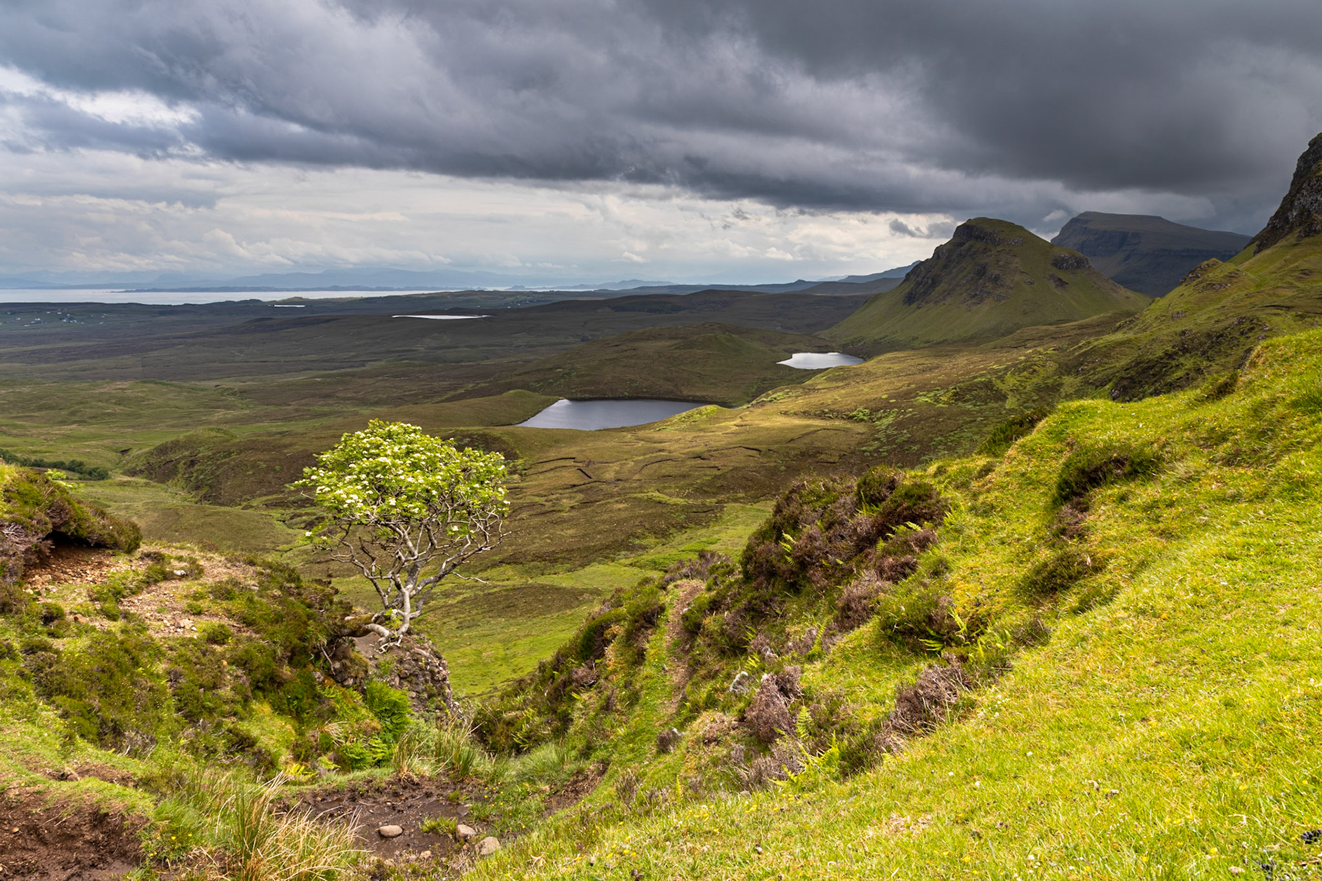 Stormy weather at Trotternish, with Loch Cleat, Cleat and Bioda Buidhe, Trotternish