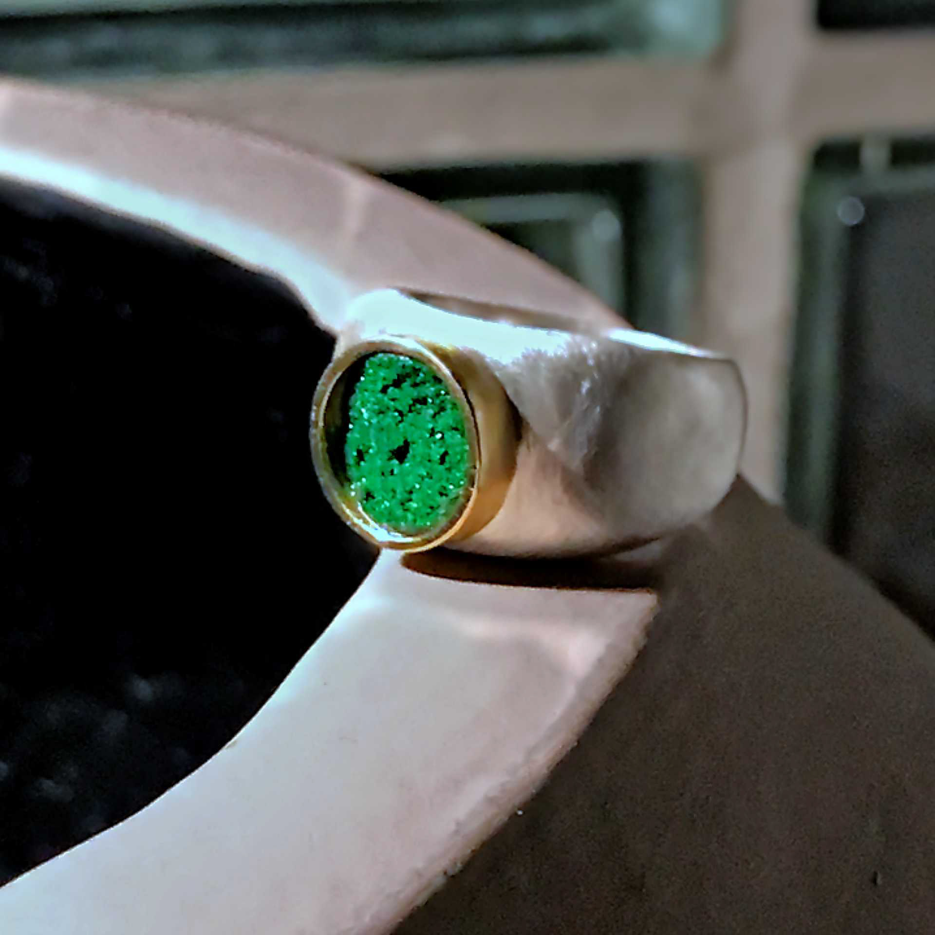 Siegelring, Sterlingsilber, Grüner Uwarowit