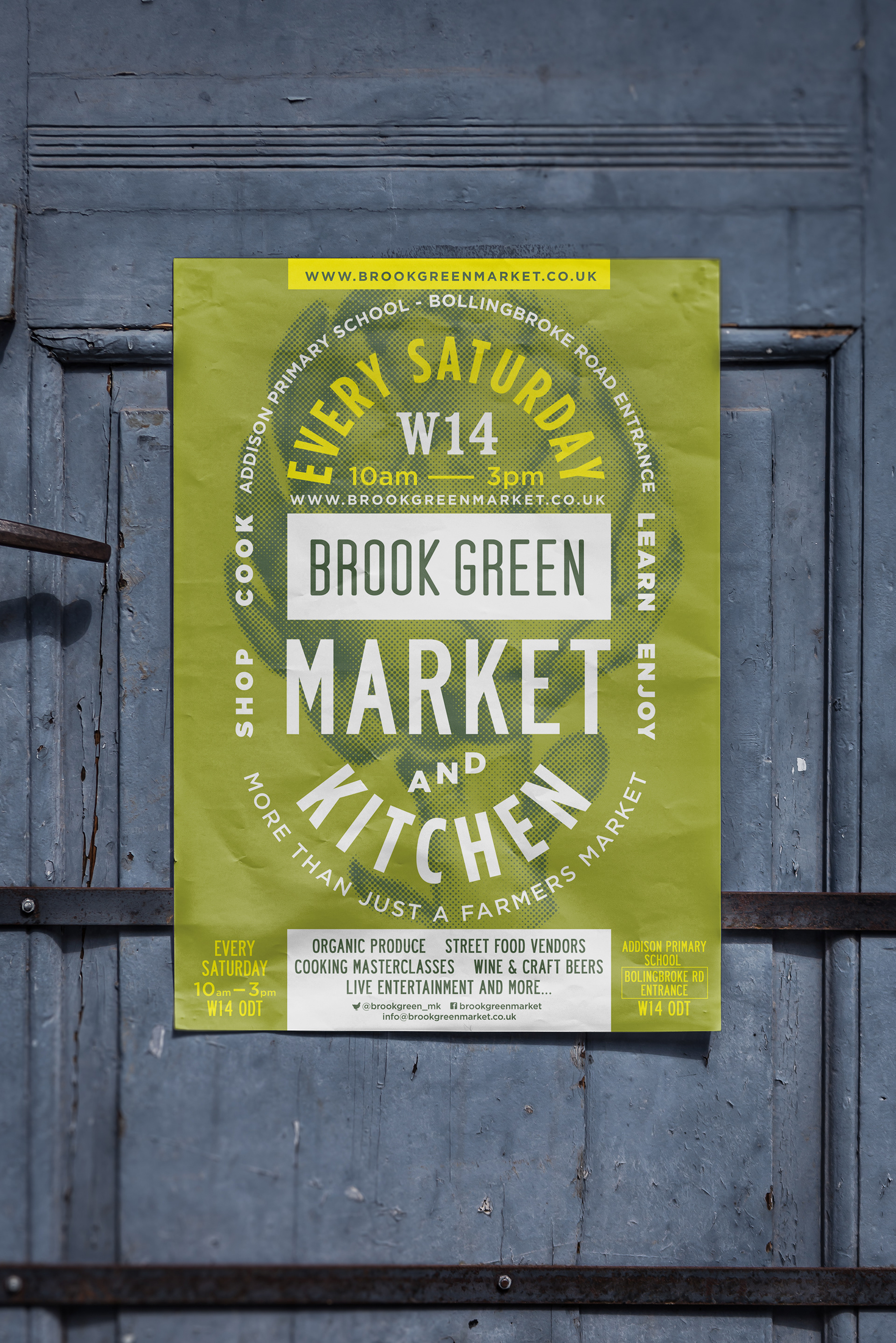 Poster created for a farmers market in Shepherds Bush