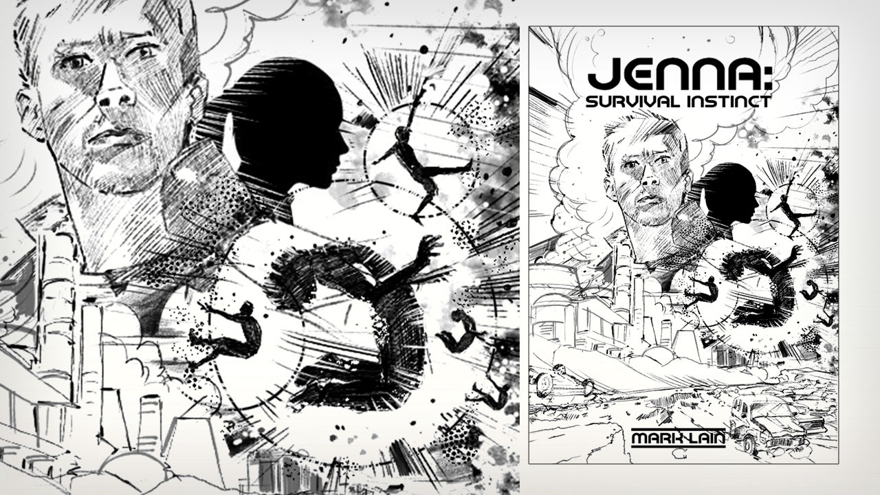 Initial drawing's for Mark Lain's graphic novel, 'Jenna: Survival Instinct'.