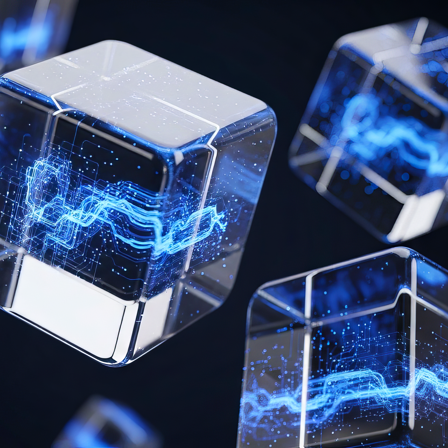 Concept of a data center or cloud infrastructure, where information flows between virtualized servers created with artificial intelligence.