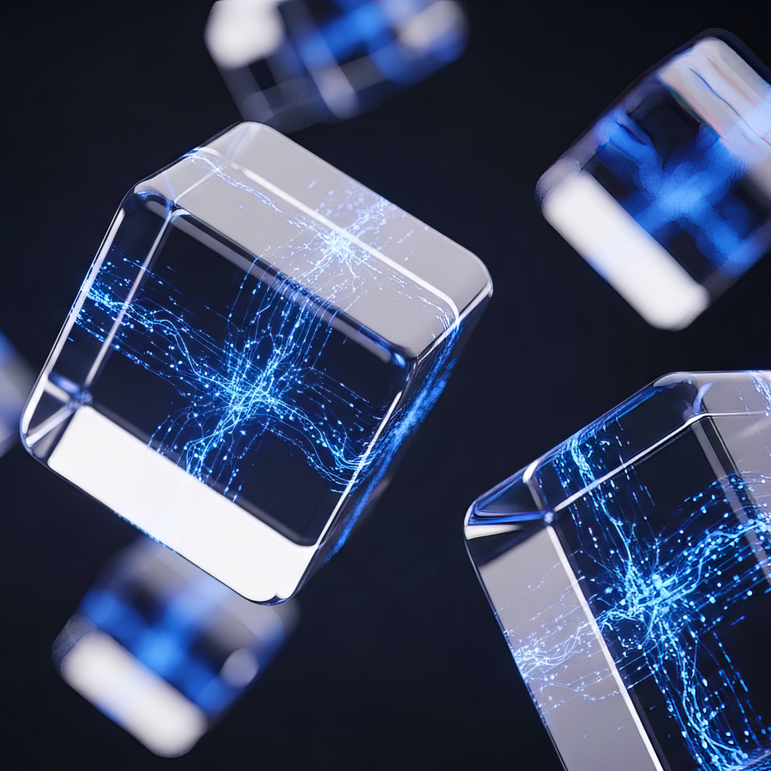 Concept of a data center or cloud infrastructure, where information flows between virtualized servers created with artificial intelligence.