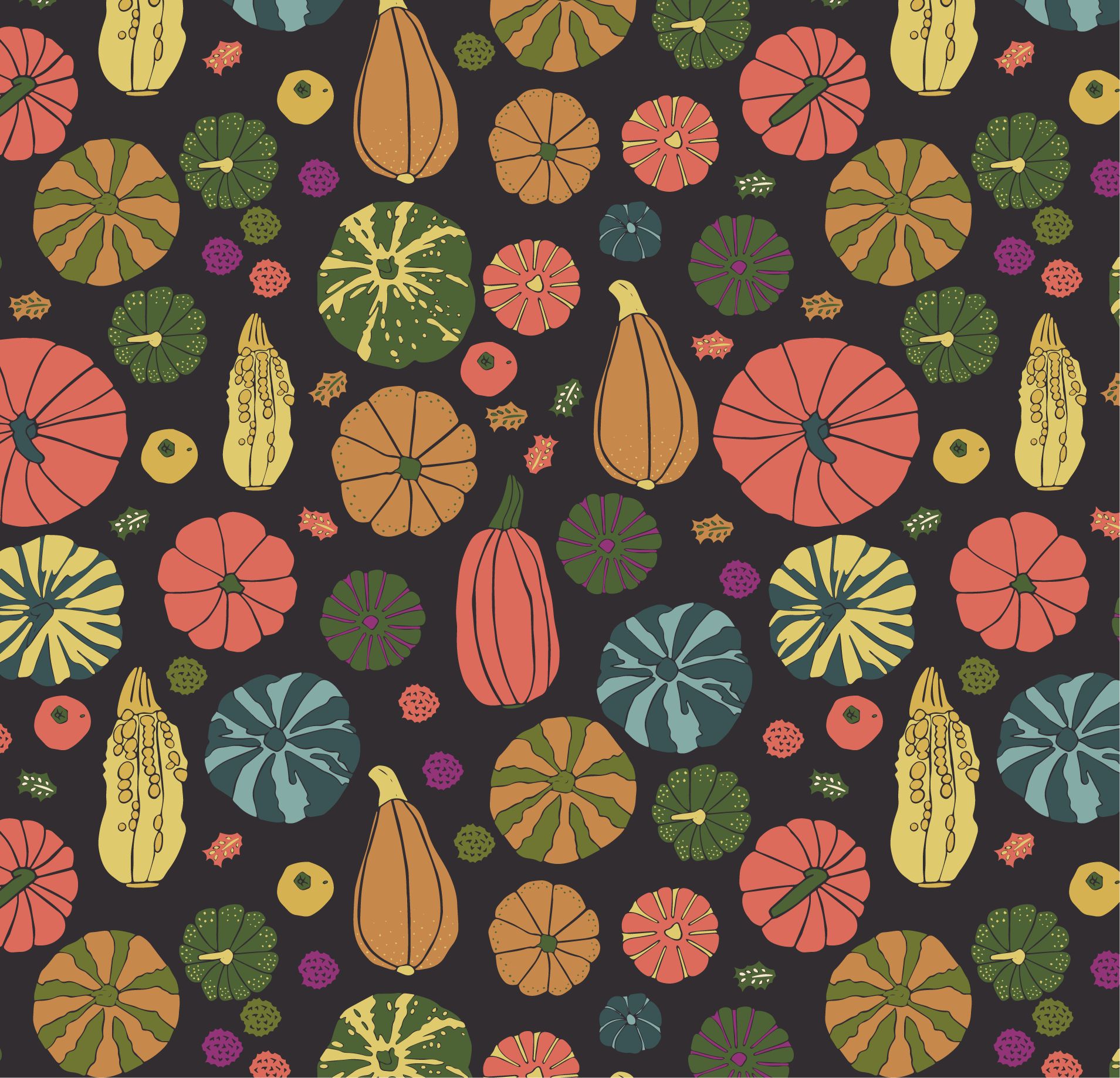 Pumpkins on Ash