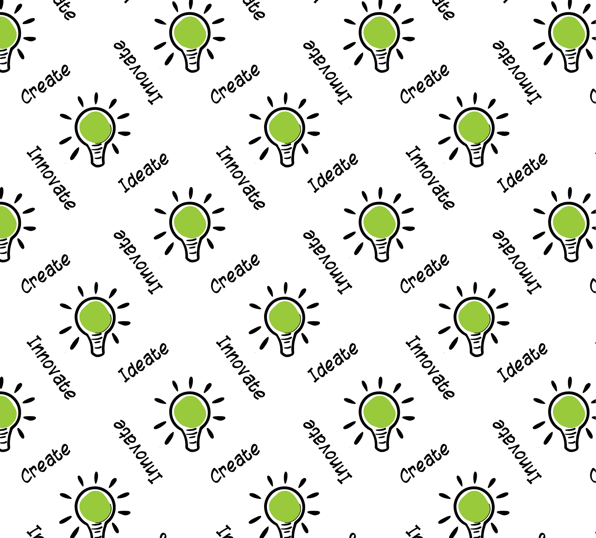 Innovate, Ideate & Create Green on White