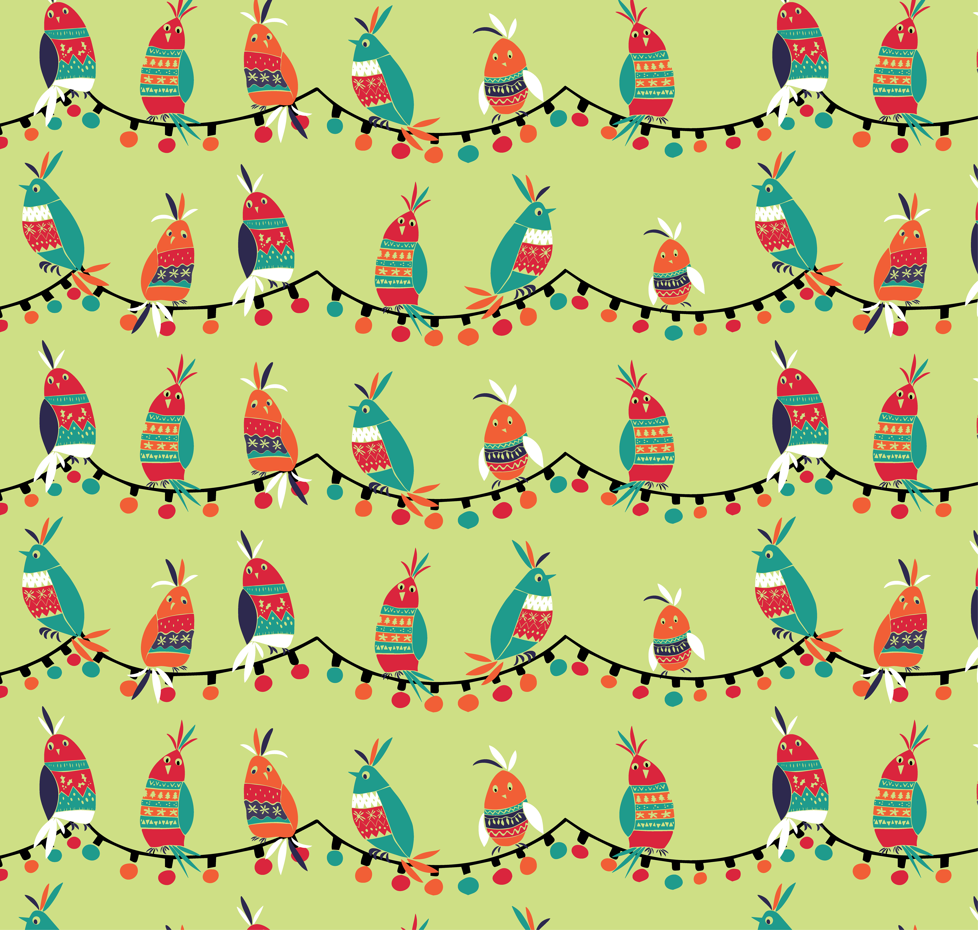 Singing Birds on Holiday Lights - Citrus