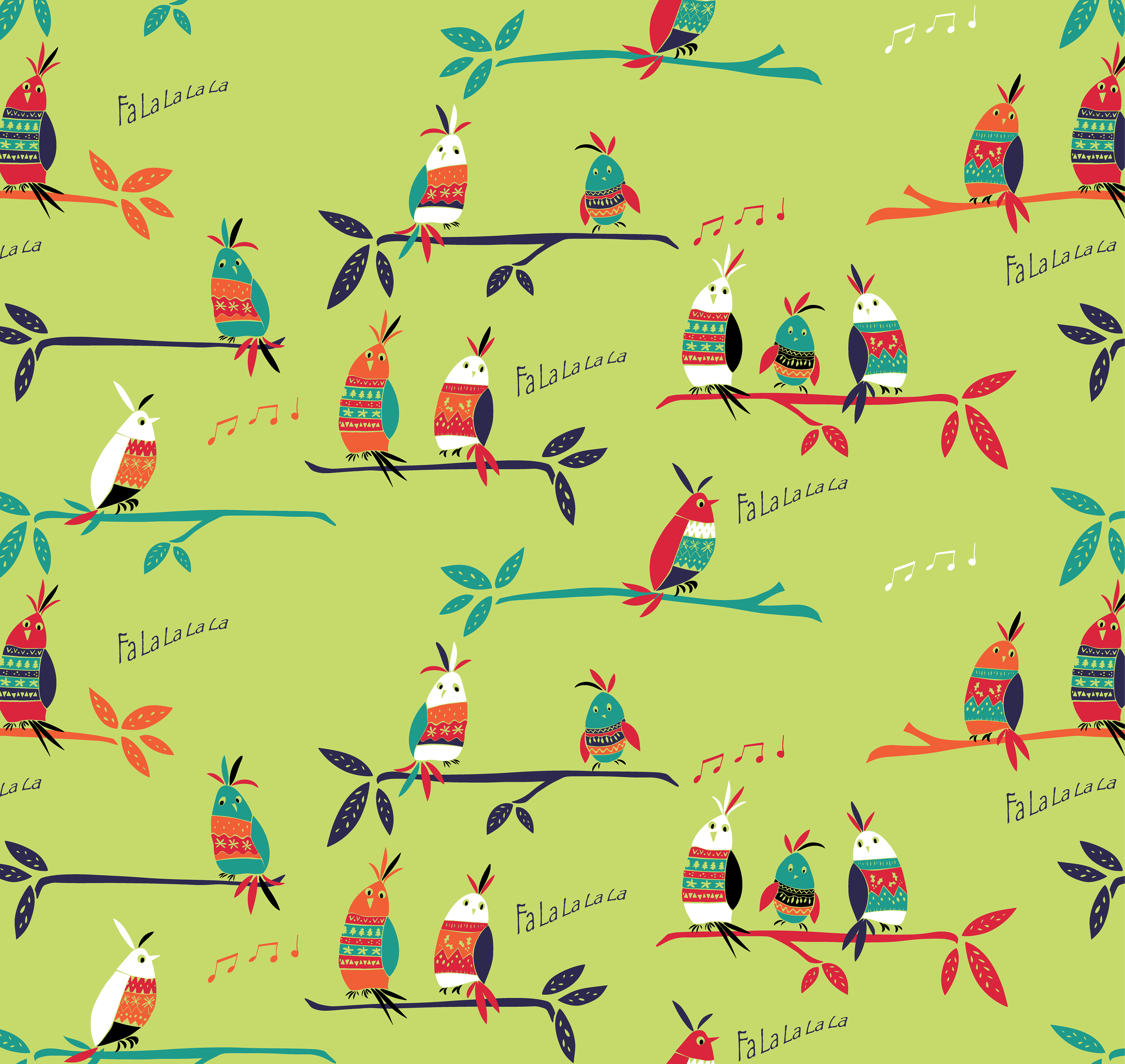 Holiday Tropical Birds on Citrus