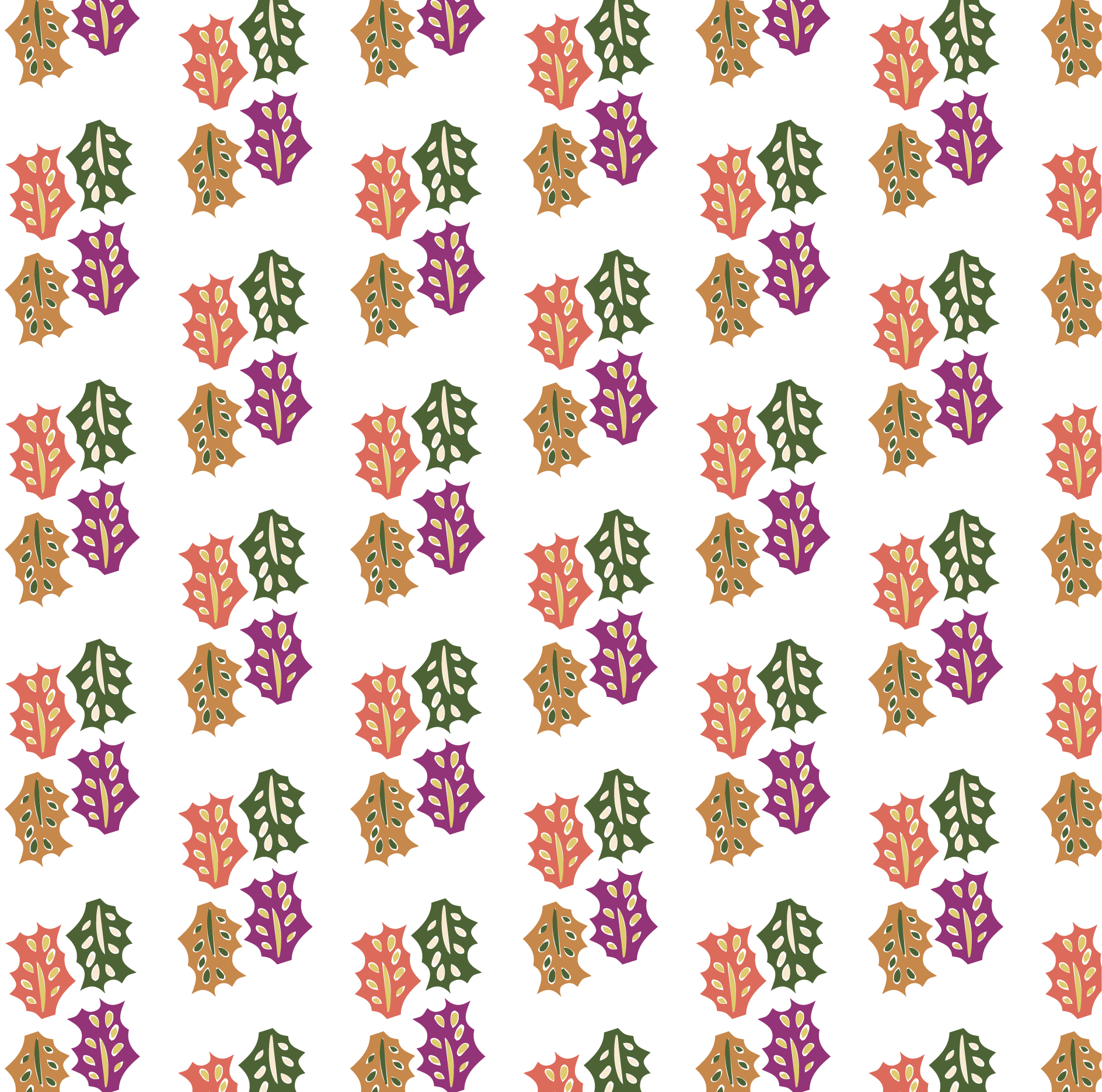 Leaves on White
