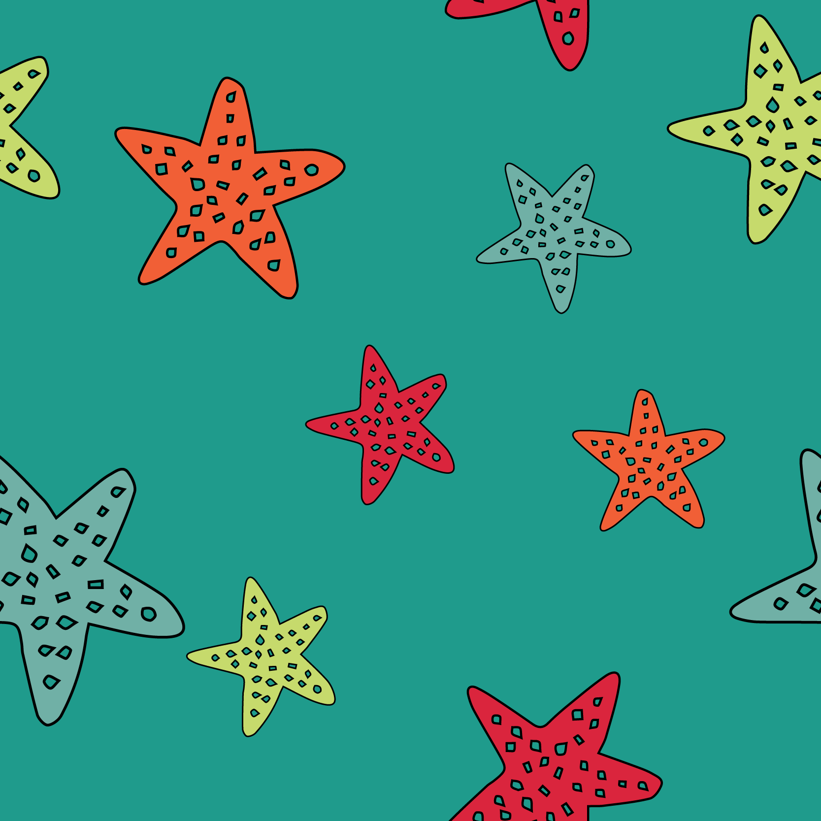 Starfish on Teal