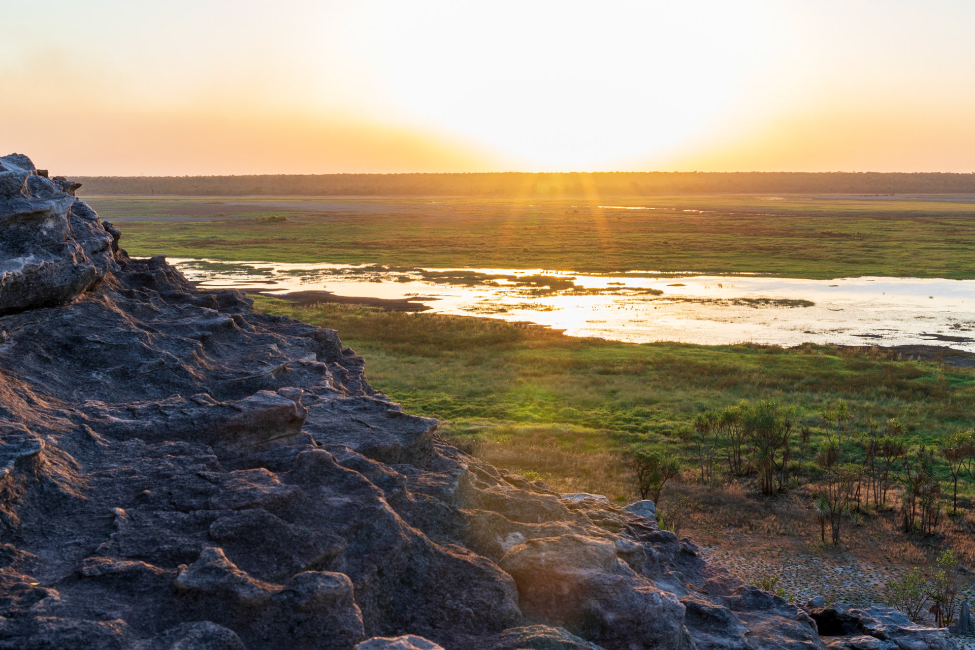 View from the Nadab lookout at Ubirr at sunset