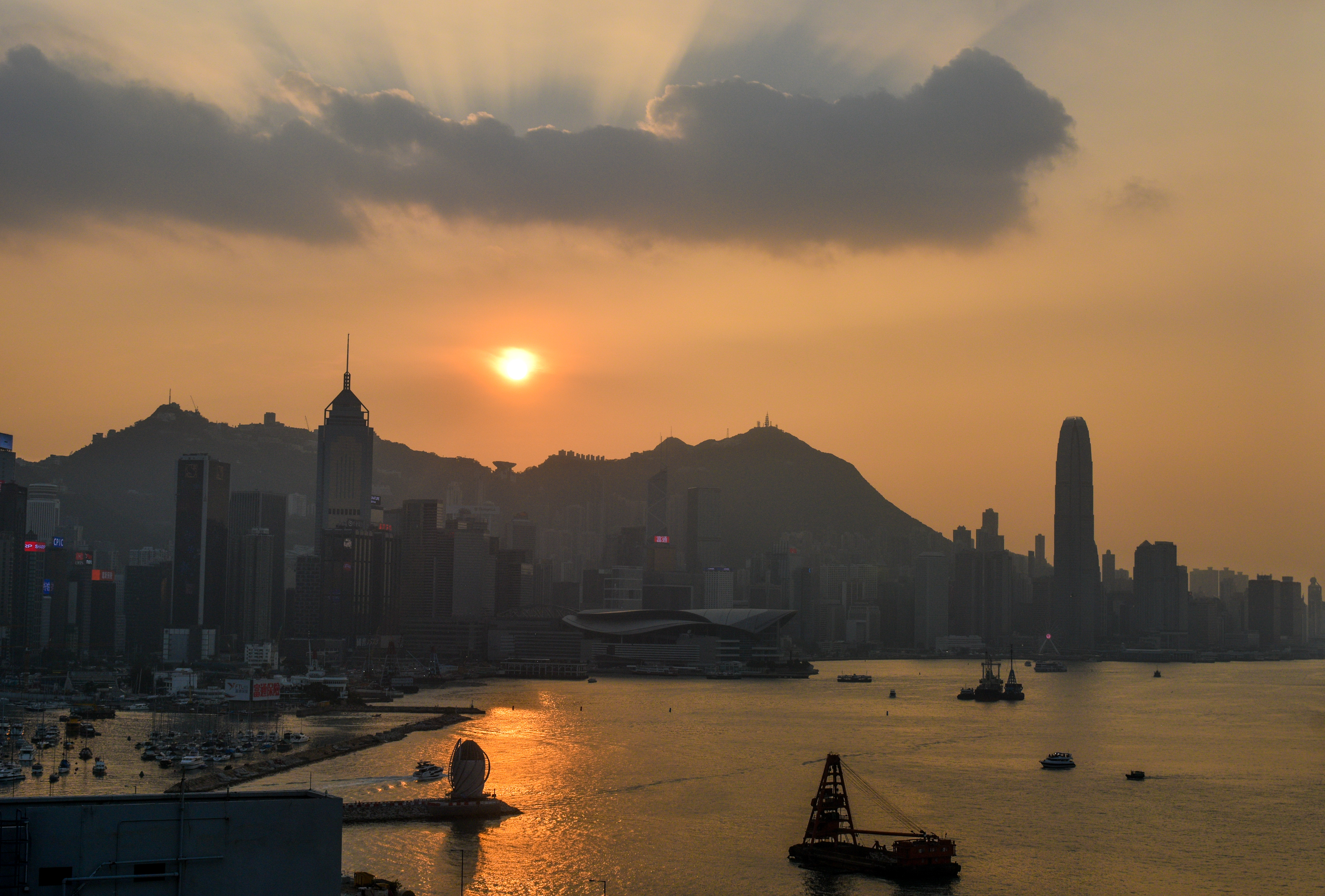 Sunset over Hong Kong