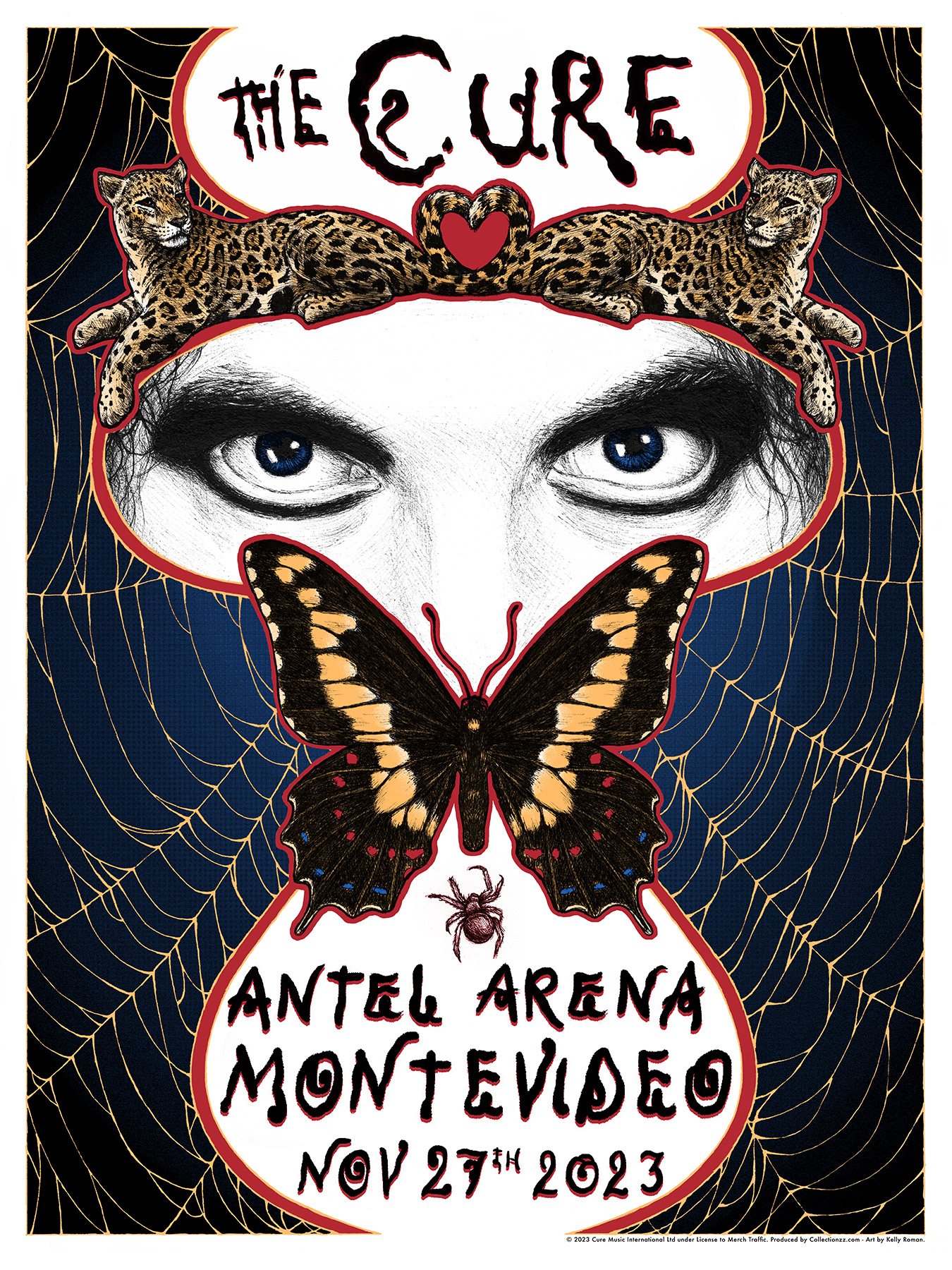 Official concert poster I illustrated for The Cure's "Shows Of A Lost World" 2023 Tour for their show at Antel Arena at Montevideo, Uruguay. Artwork by me. Produced by Collectionzz.