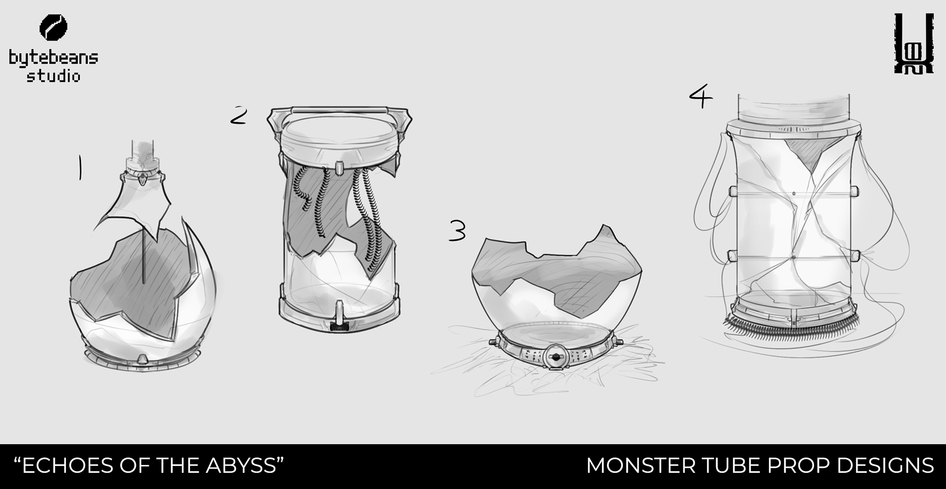 Concept sketches for the test tube asset.