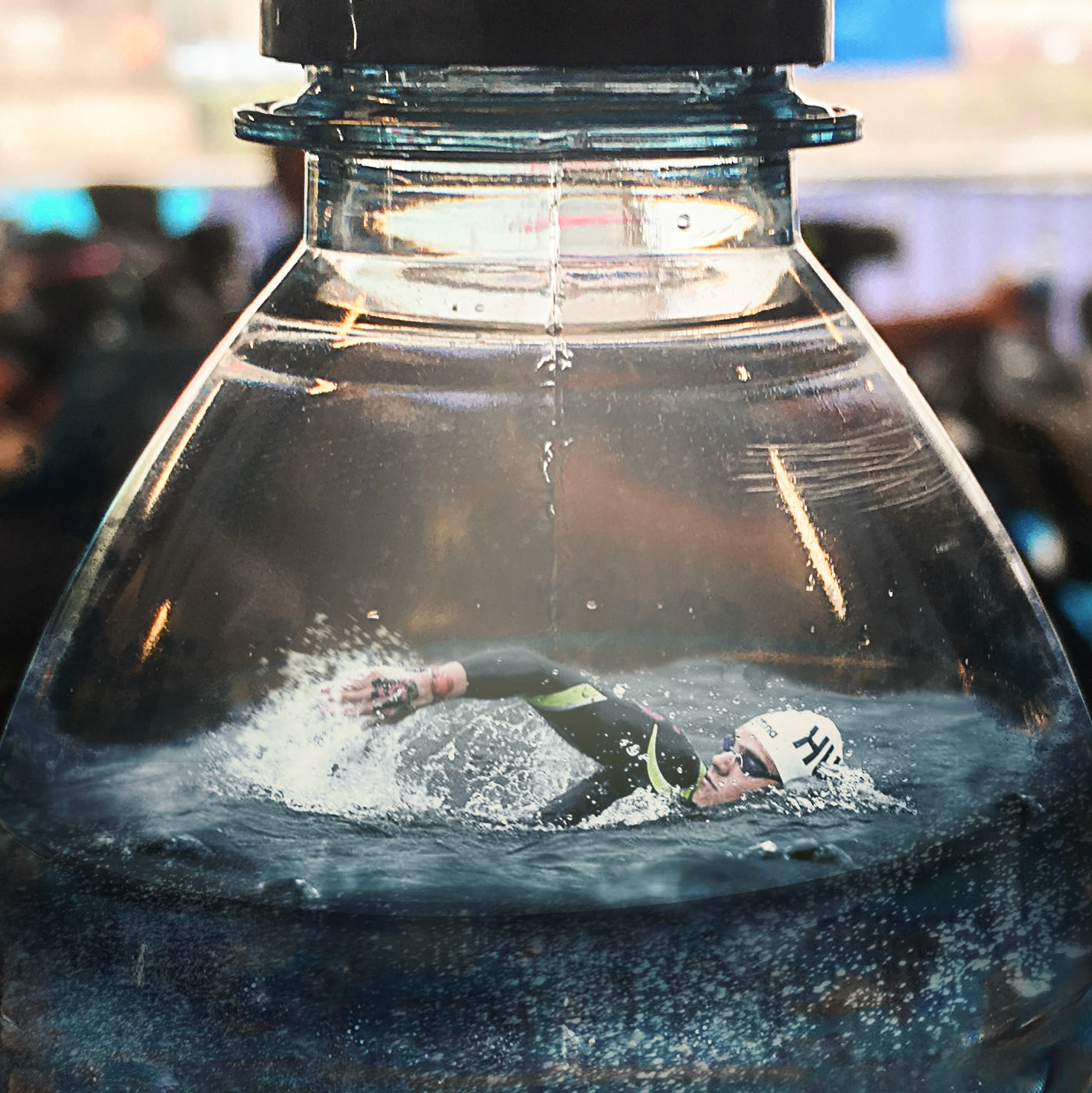 While working on the Glasgow European Championships I composed this photo about how a sport that celebrates nature had a large carbon footprint